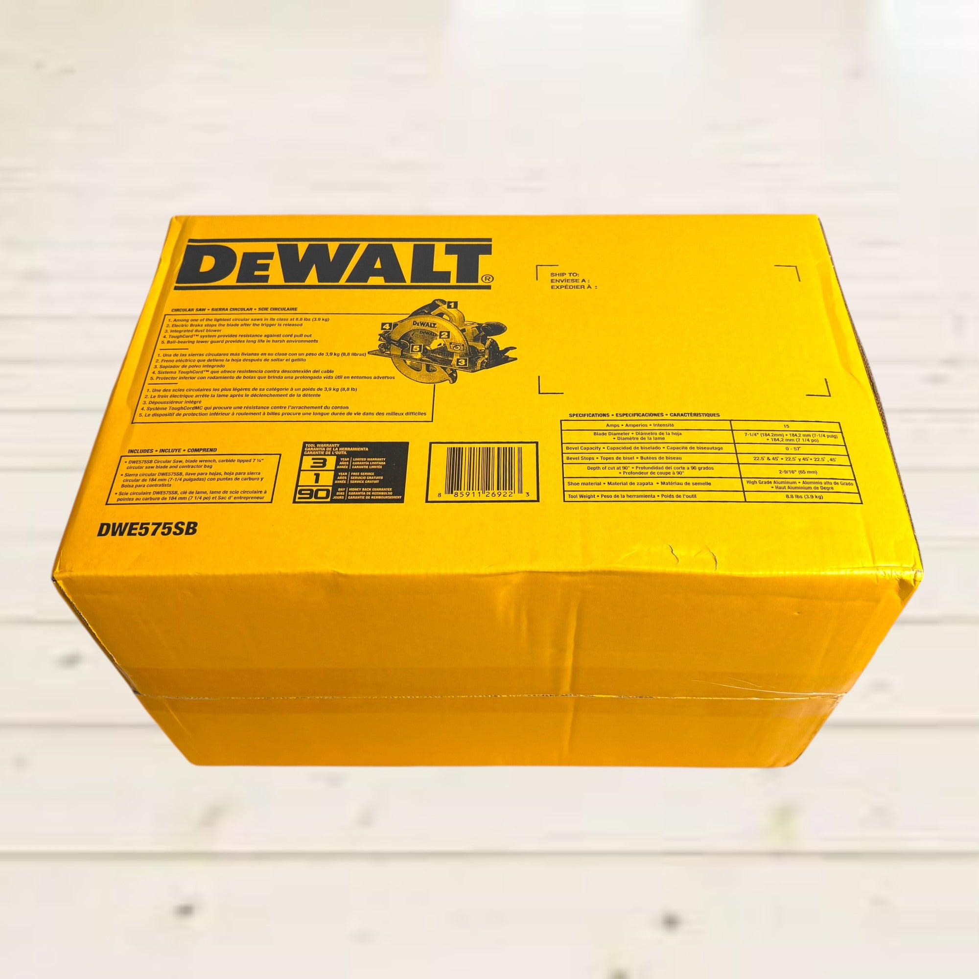 DEWALT (DWE575SB) 15 Amp 7-1/4 in. Lightweight Circular Saw with Electric Brake