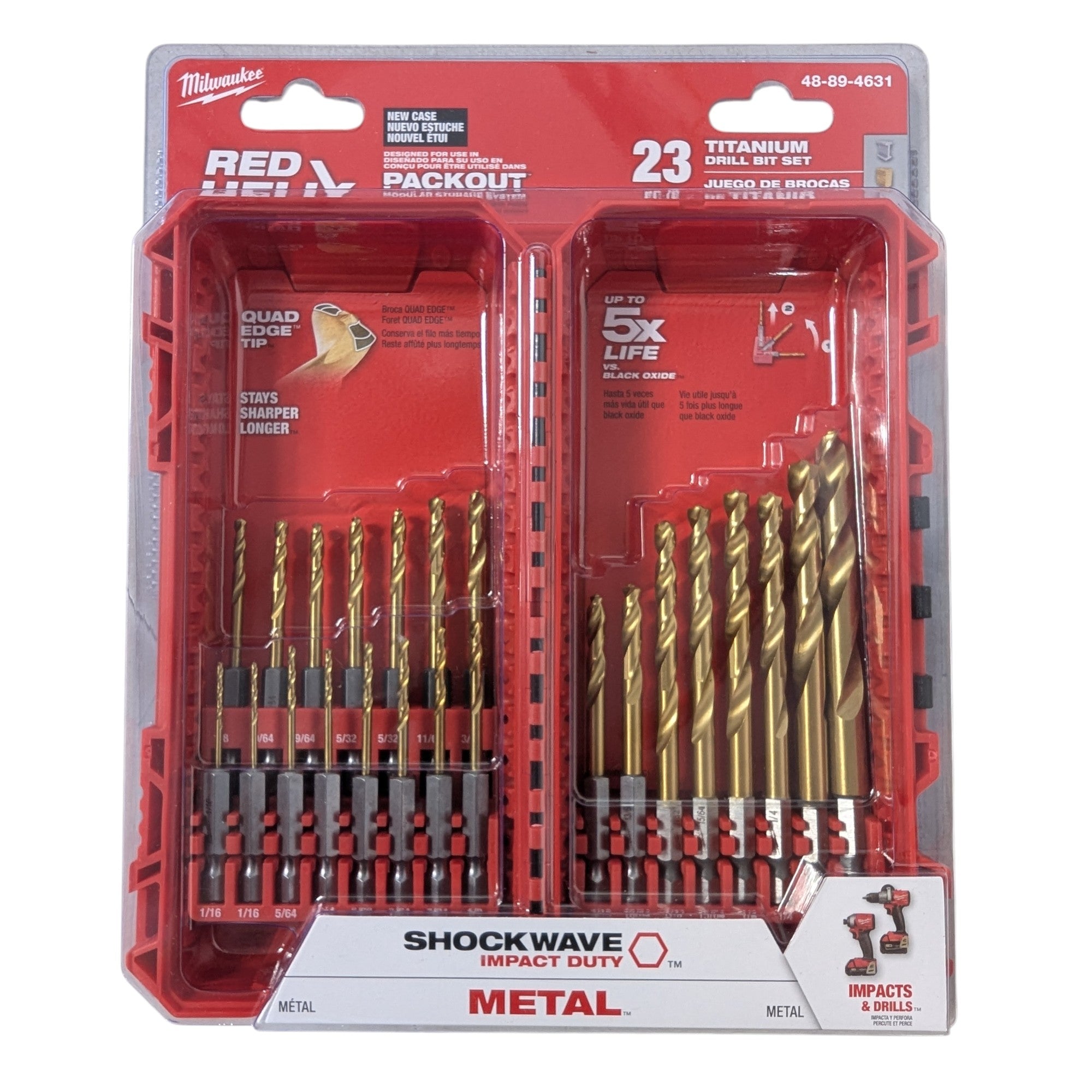 Milwaukee (48-89-4631) SHOCKWAVE IMPACT DUTY Titanium Twist Drill Bit Set (23-Piece)