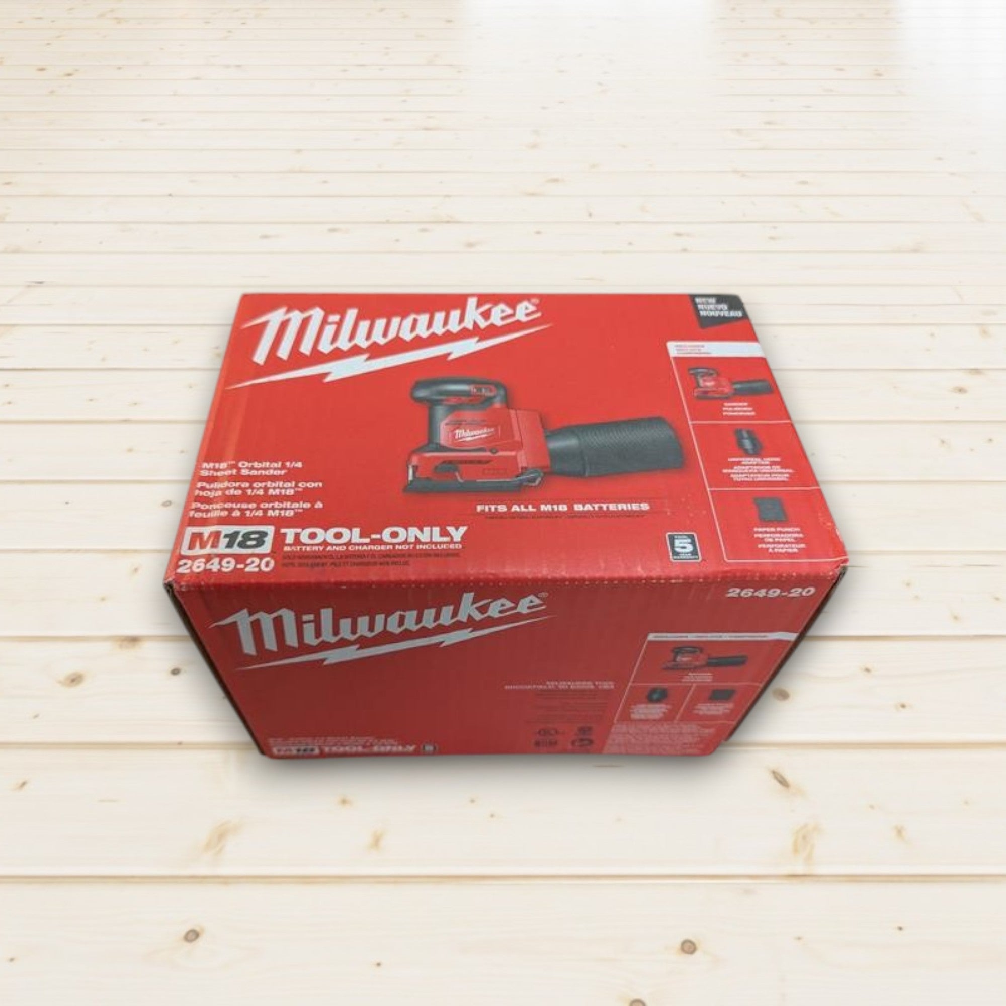 Milwaukee (2649-20) M18 18V Lithium-Ion Cordless 1/4 in. Sheet Sander (Tool-Only)
