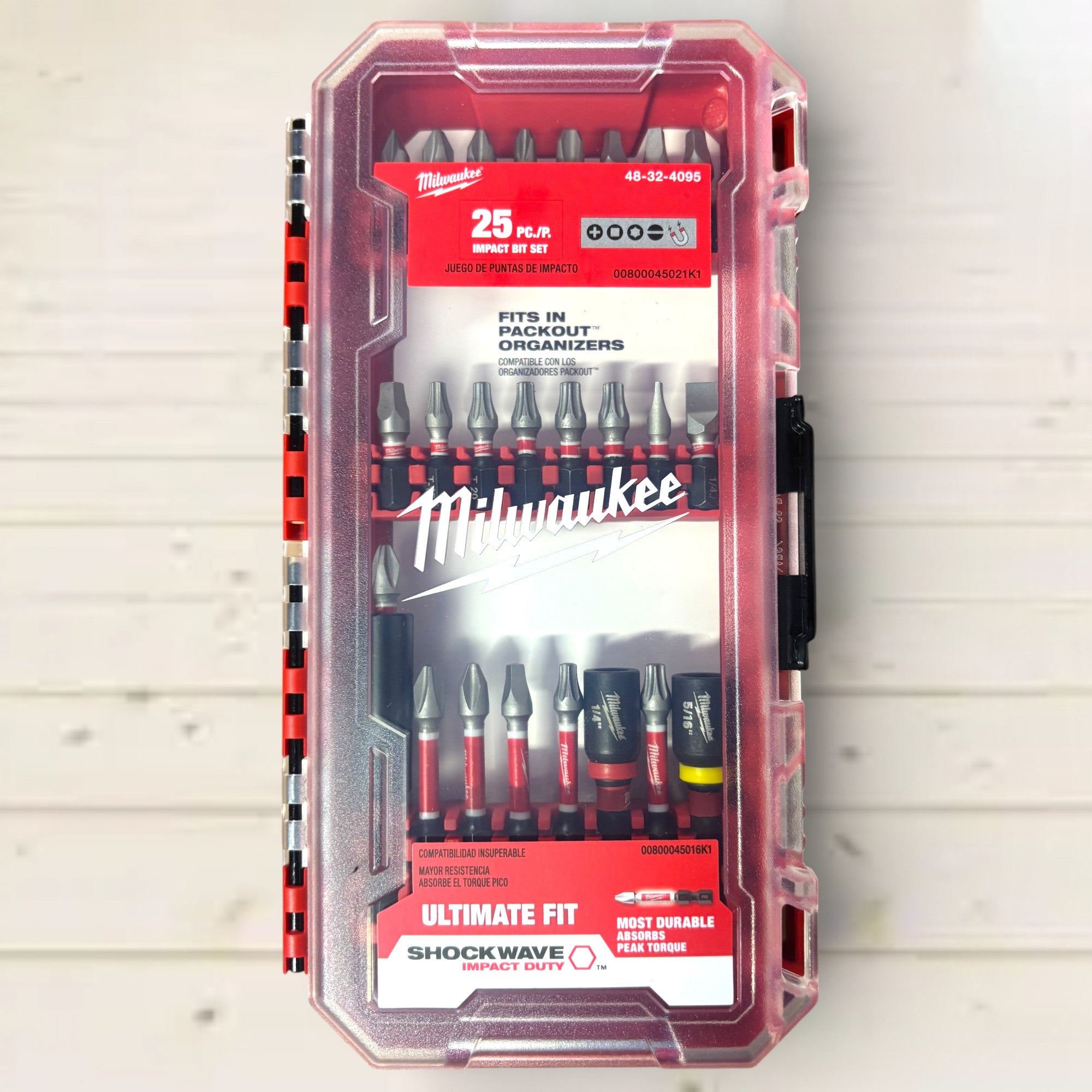 Milwaukee (48-32-4095) SHOCKWAVE Impact Duty Alloy Steel Screw Driver Bit Set (25-Piece)