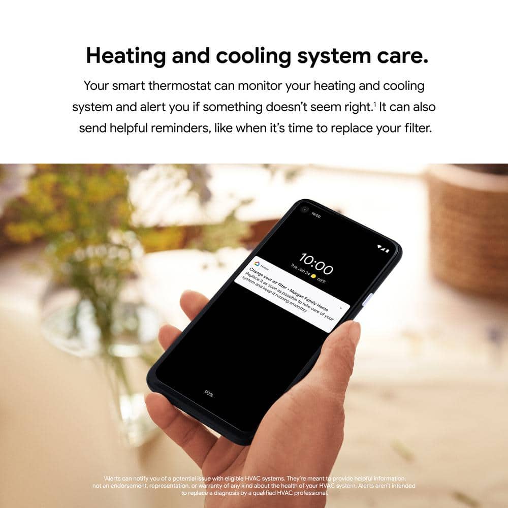 Google (GA01334-US) Nest Thermostat - Smart Programmable Wi-Fi Thermostat - Snow