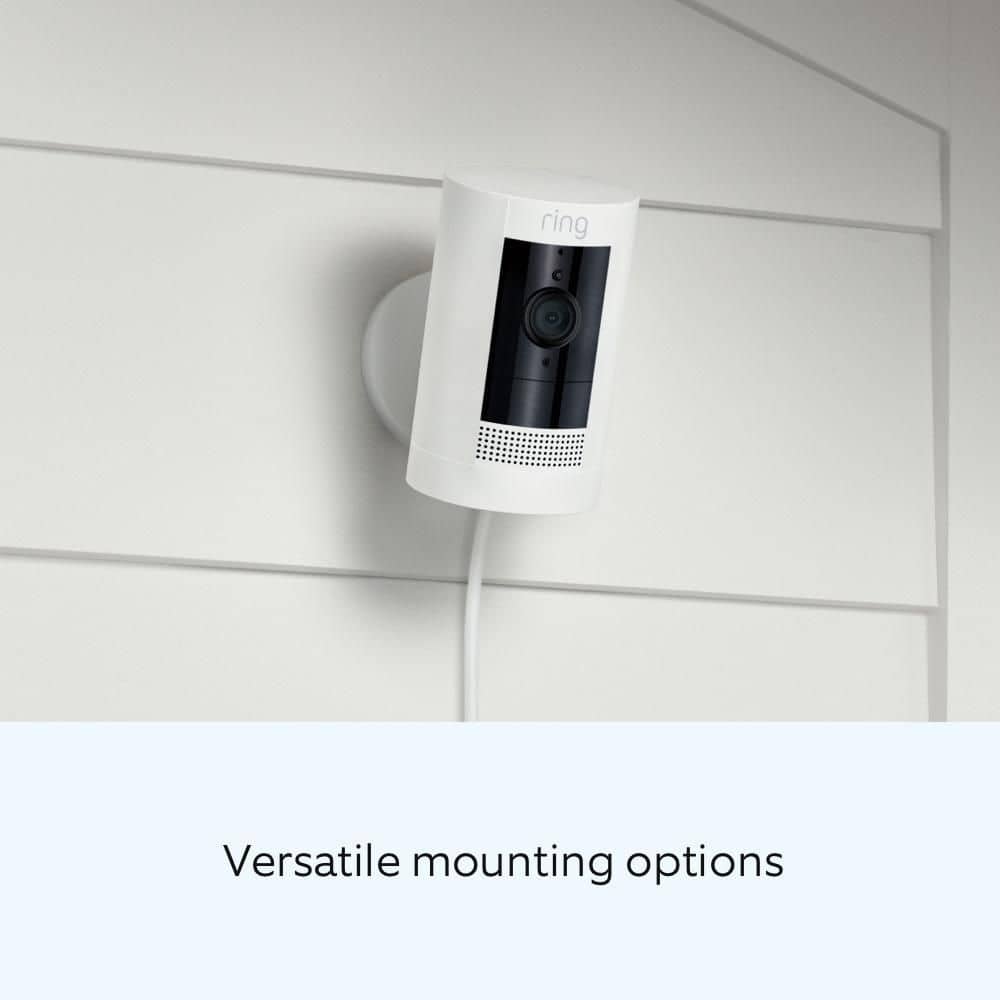Ring (B0C5QRYBJB) Stick Up Cam Plug-In - Indoor/Outdoor Smart Security Camera with Two-Way Talk, Color Night Vision, Live View, White