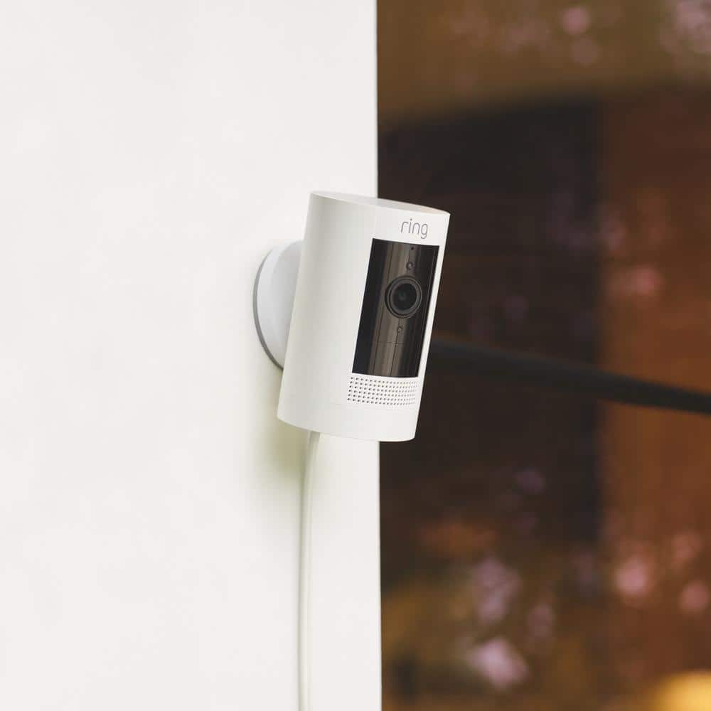 Ring (B0C5QRYBJB) Stick Up Cam Plug-In - Indoor/Outdoor Smart Security Camera with Two-Way Talk, Color Night Vision, Live View, White
