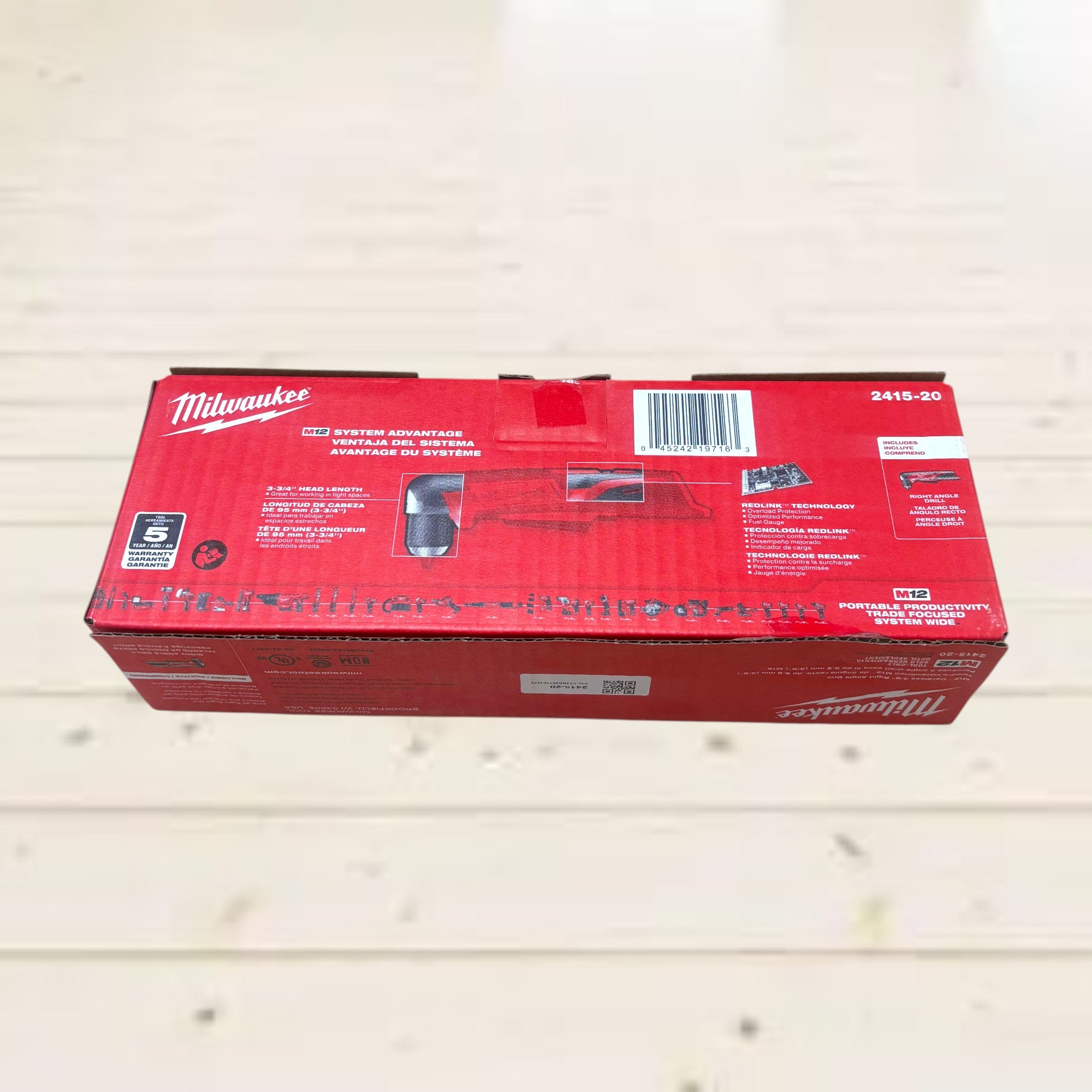 Milwaukee (2415-20) M12 12V Lithium-Ion Cordless 3/8 in. Right Angle Drill (Tool-Only)