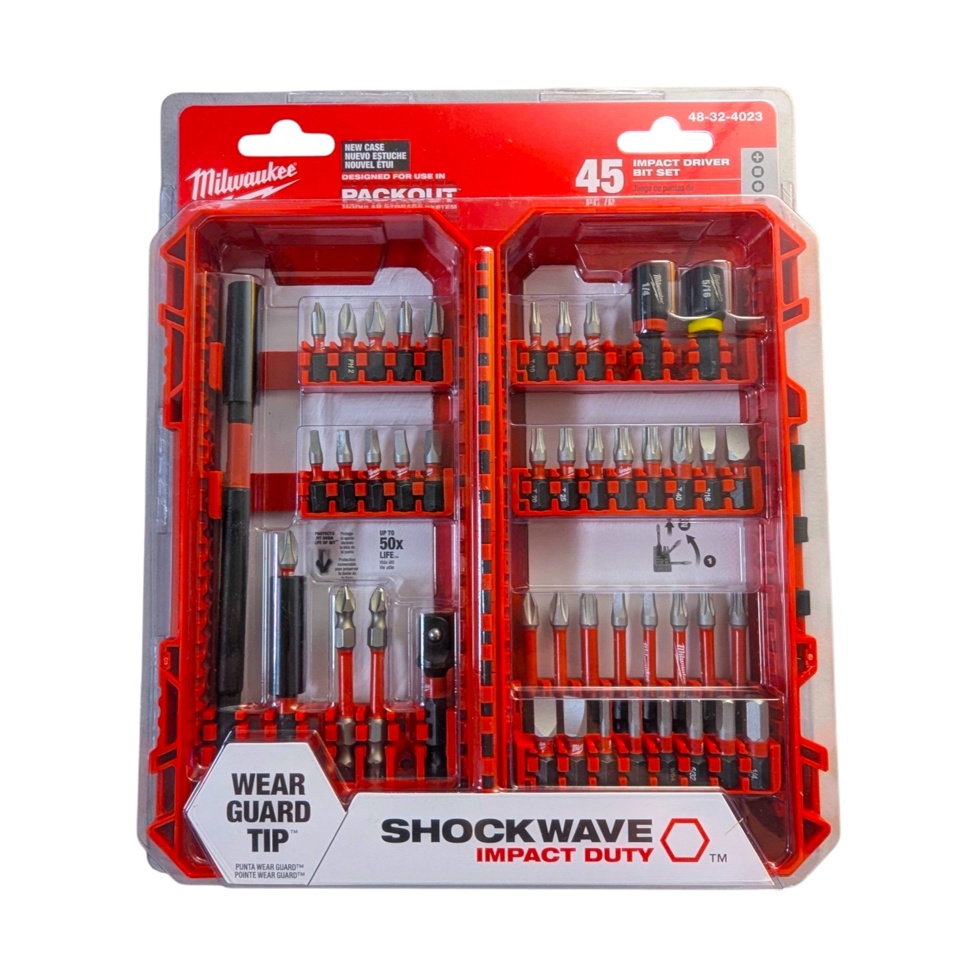 Milwaukee (48-32-4023)  SHOCKWAVE Impact Duty Alloy Steel Screw Driver Bit Set (45-Piece)