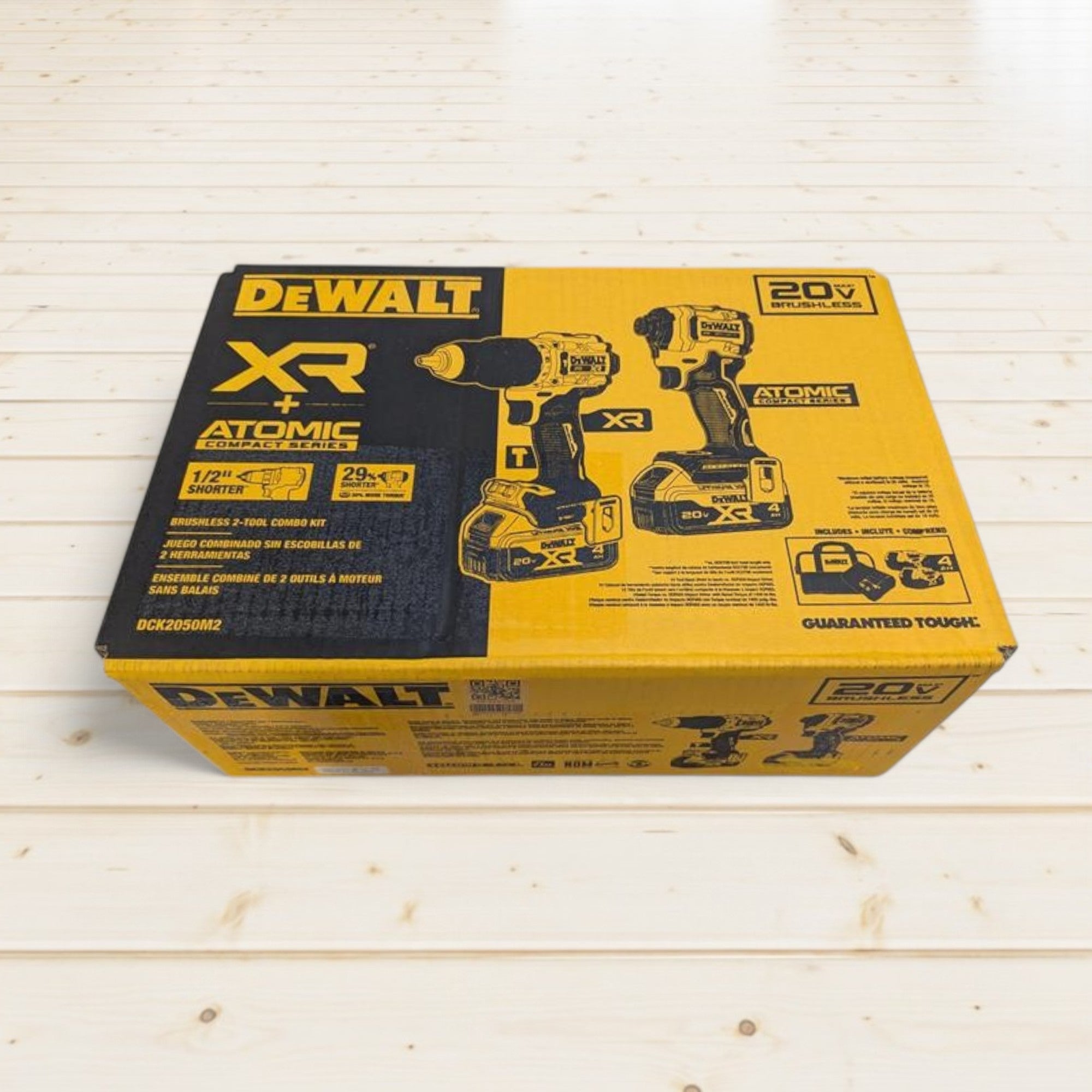DEWALT (DCK2050M2) 20V MAX XR Hammer Drill and ATOMIC Impact Driver 2 Tool Cordless Combo Kit with (2) 4.0Ah Batteries, Charger, and Bag