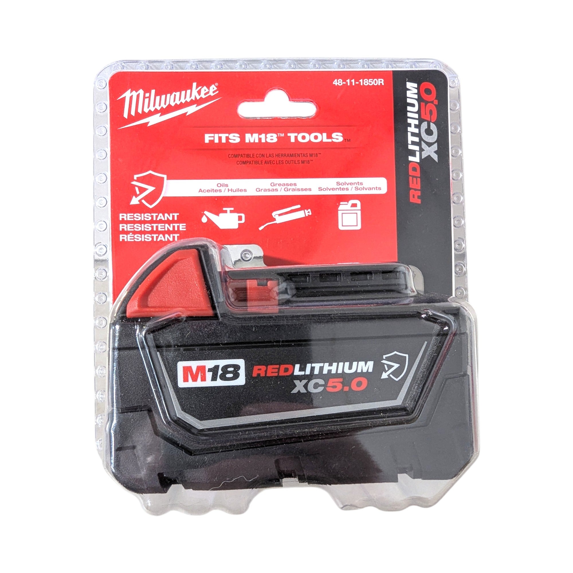 Milwaukee (48-11-1850R) M18 18-Volt 5.0 Ah Lithium-Ion XC Extended Capacity Resistant Battery Pack