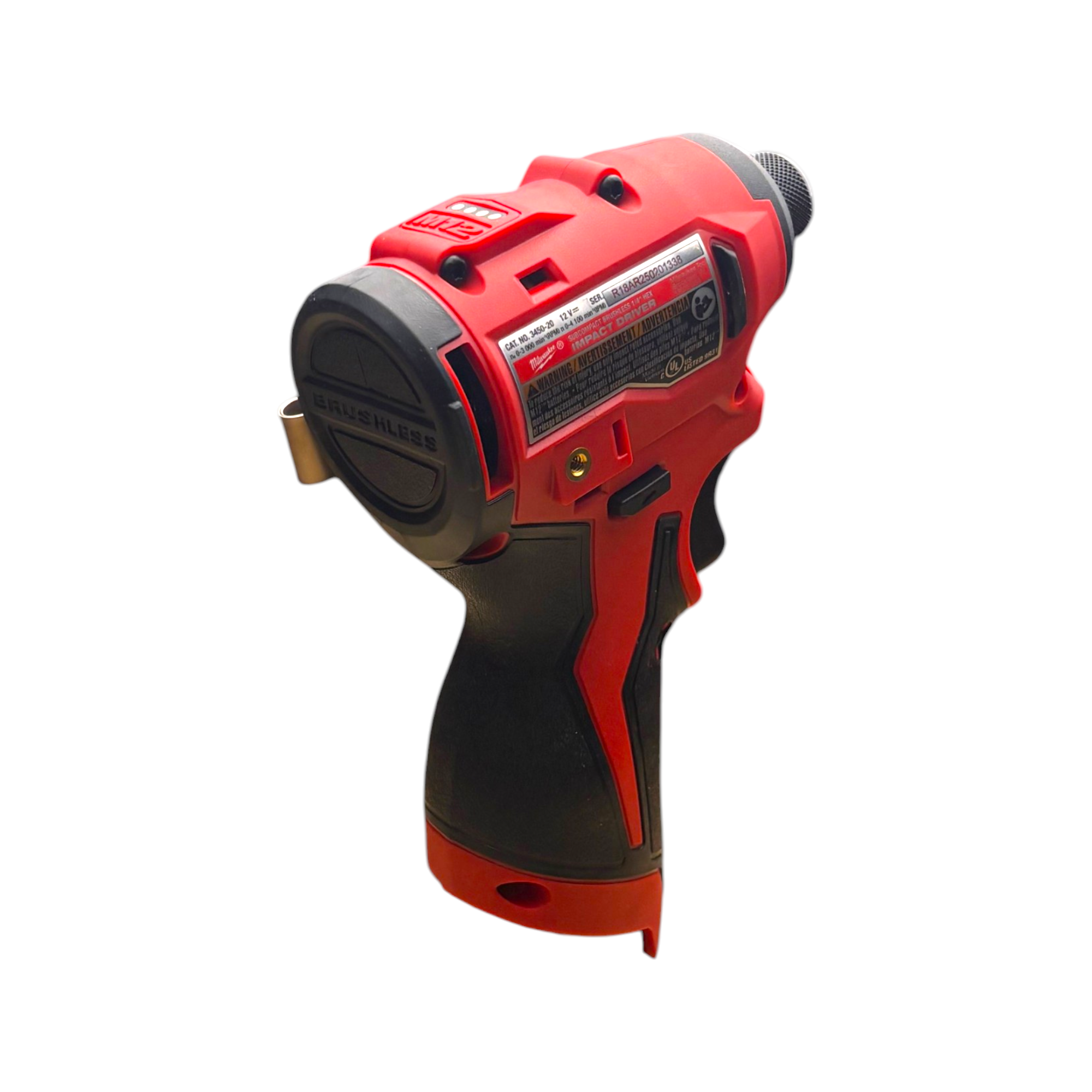 Milwaukee (3450-20) M12 12V Lithium-Ion Subcompact Brushless Cordless 1/4 in. Hex Impact Driver - genuine, brand new in secure, non-retail packaging