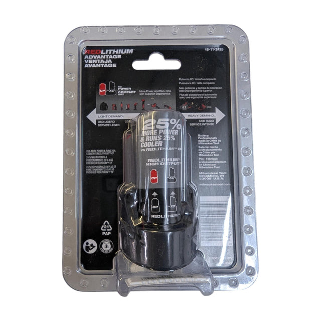Milwaukee (48-11-2425) M12 12V Lithium-Ion CP High Output 2.5 Ah Battery Pack