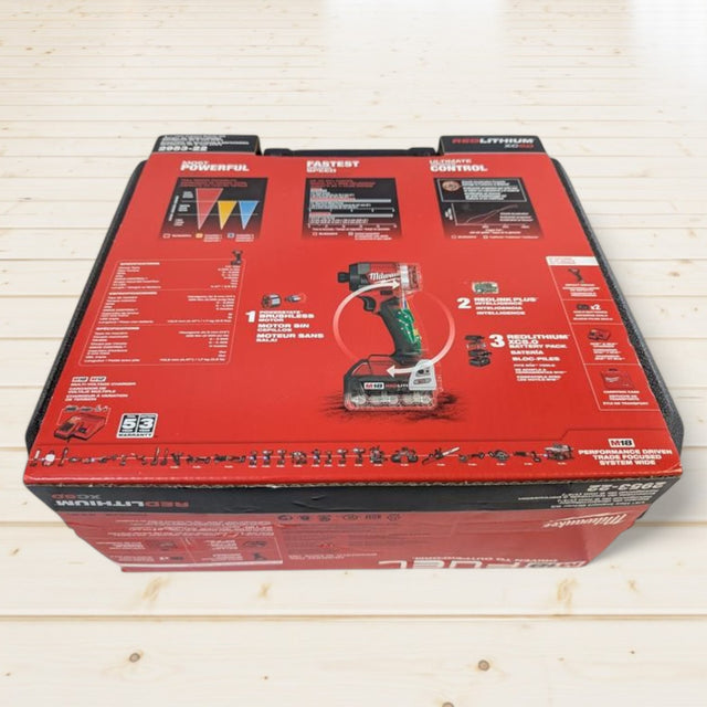 Milwaukee M18 FUEL 18V Lithium-Ion Brushless Cordless 1/4 in. Hex Impact Driver Kit with Two 5.0Ah Batteries Charger Hard Case 2953-22