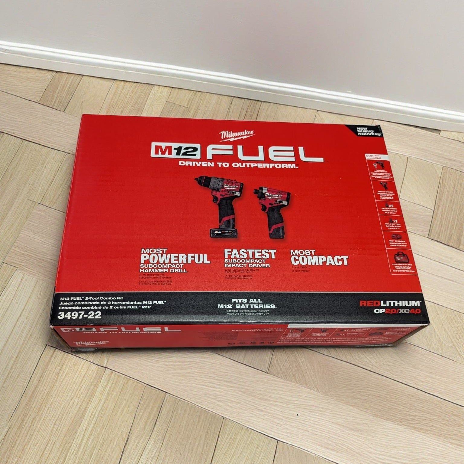 Milwaukee (3497-22)  M12 FUEL 12-Volt Lithium-Ion Brushless Cordless Hammer Drill and Impact Driver Combo Kit w/2 Batteries and Bag (2-Tool)