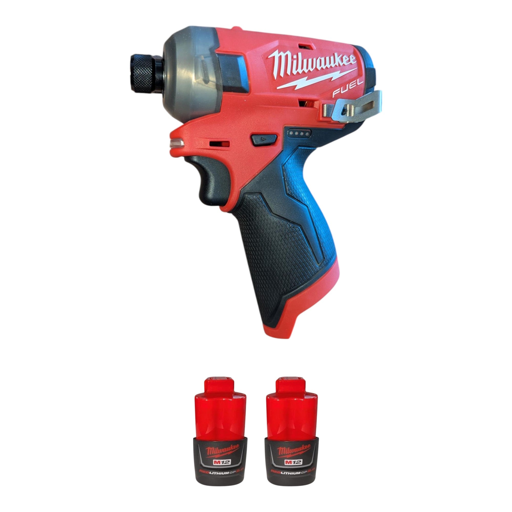 Milwaukee M12 FUEL SURGE 12V Lithium-Ion Brushless Cordless 1/4 in. Hex Impact Driver Compact Kit w/Two 2.0Ah Batteries, Bag 2551-22
