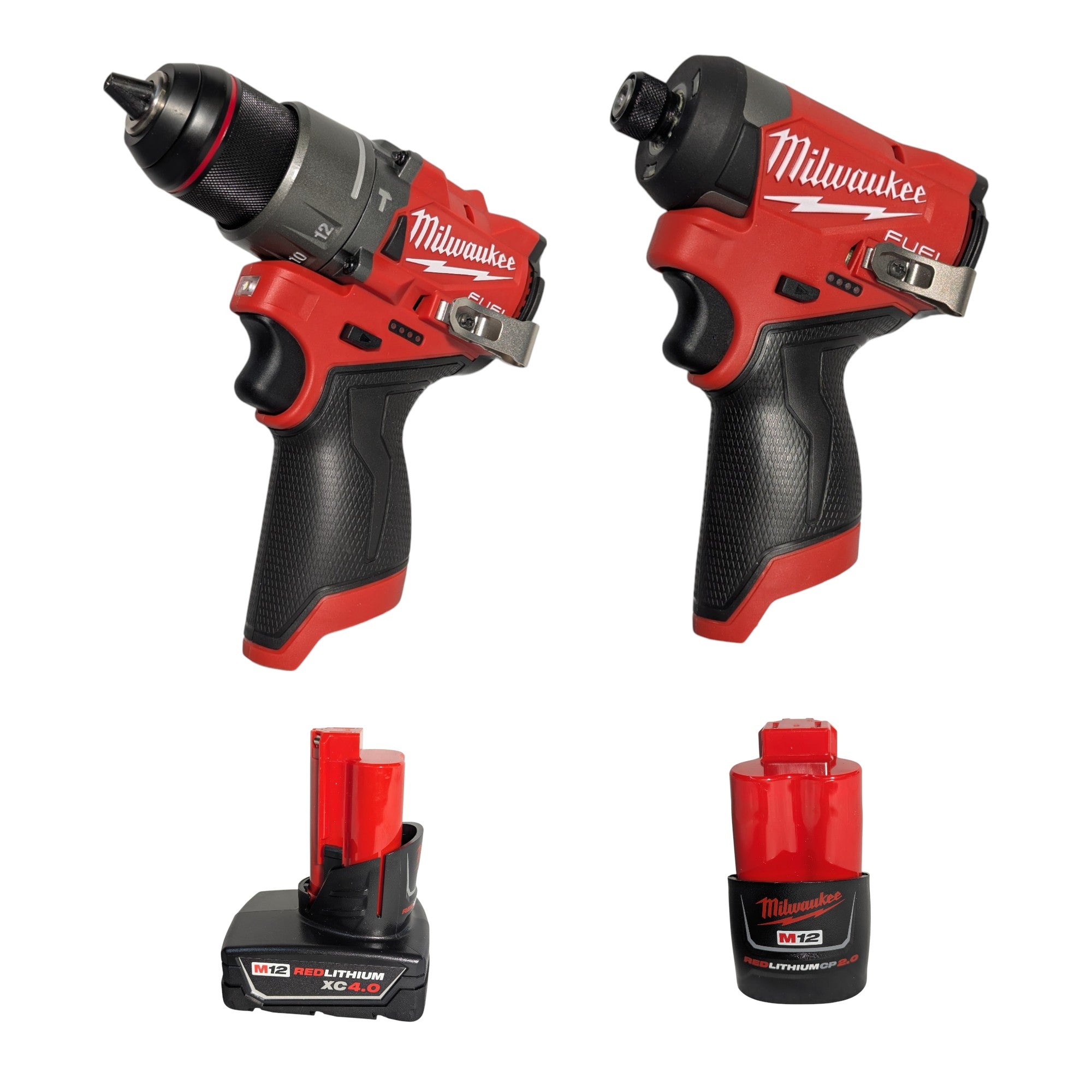 Milwaukee M12 FUEL 12-Volt Lithium-Ion Brushless Cordless Hammer Drill and Impact Driver Combo Kit w/2 Batteries and Bag (2-Tool) 3497-22