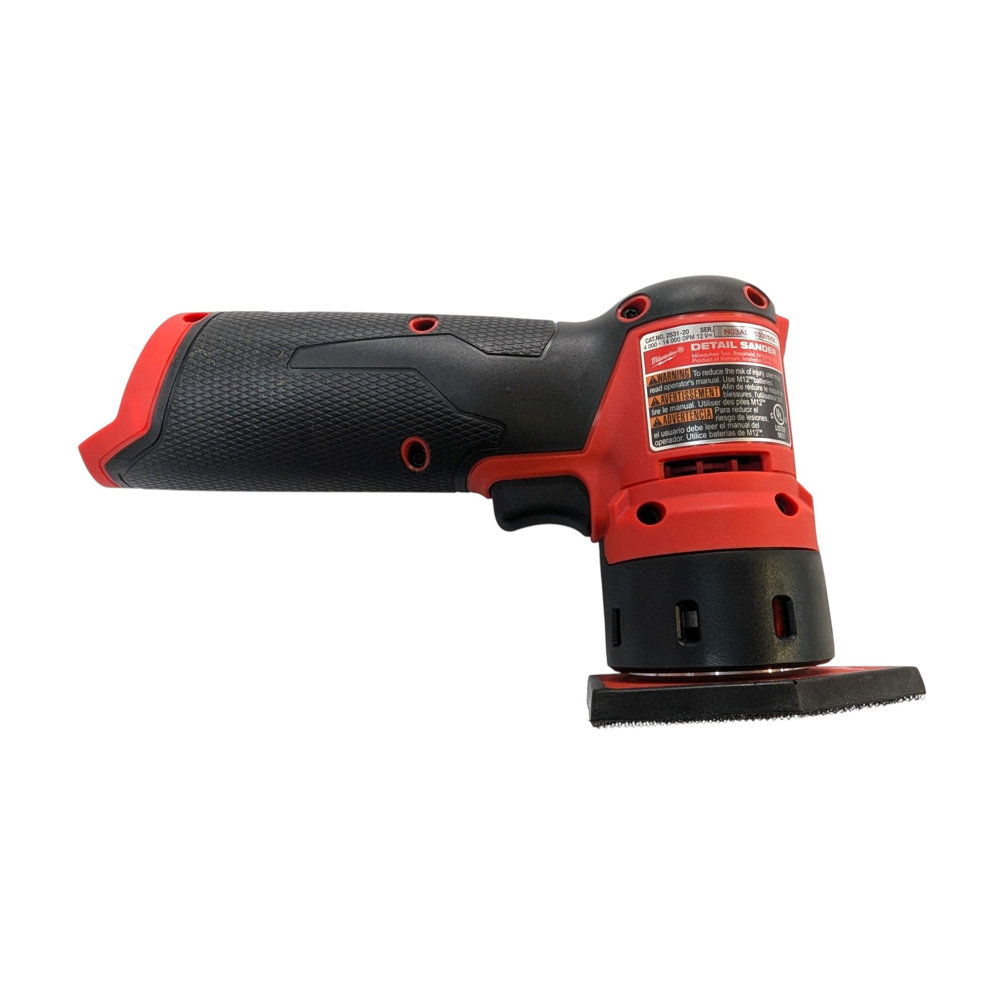 Milwaukee (2531-20)  M12 FUEL 12-Volt Lithium-Ion Brushless Cordless Orbital Detail Sander (Tool-Only)