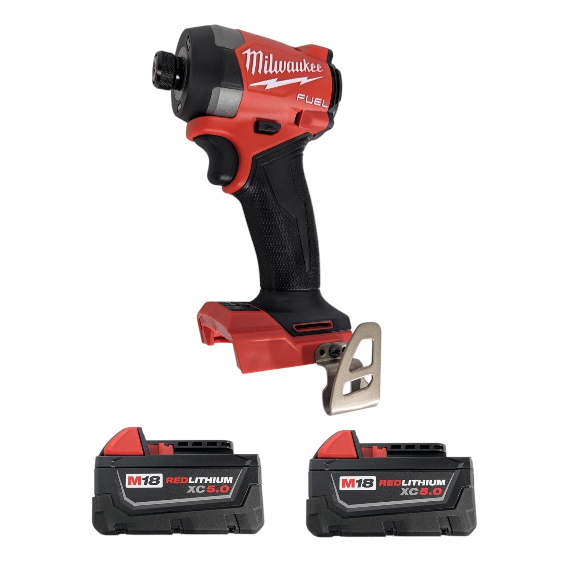 Milwaukee (2953-22) M18 FUEL 18V Lithium-Ion Brushless Cordless 1/4 in. Hex Impact Driver Kit with Two 5.0Ah Batteries Charger Hard Case