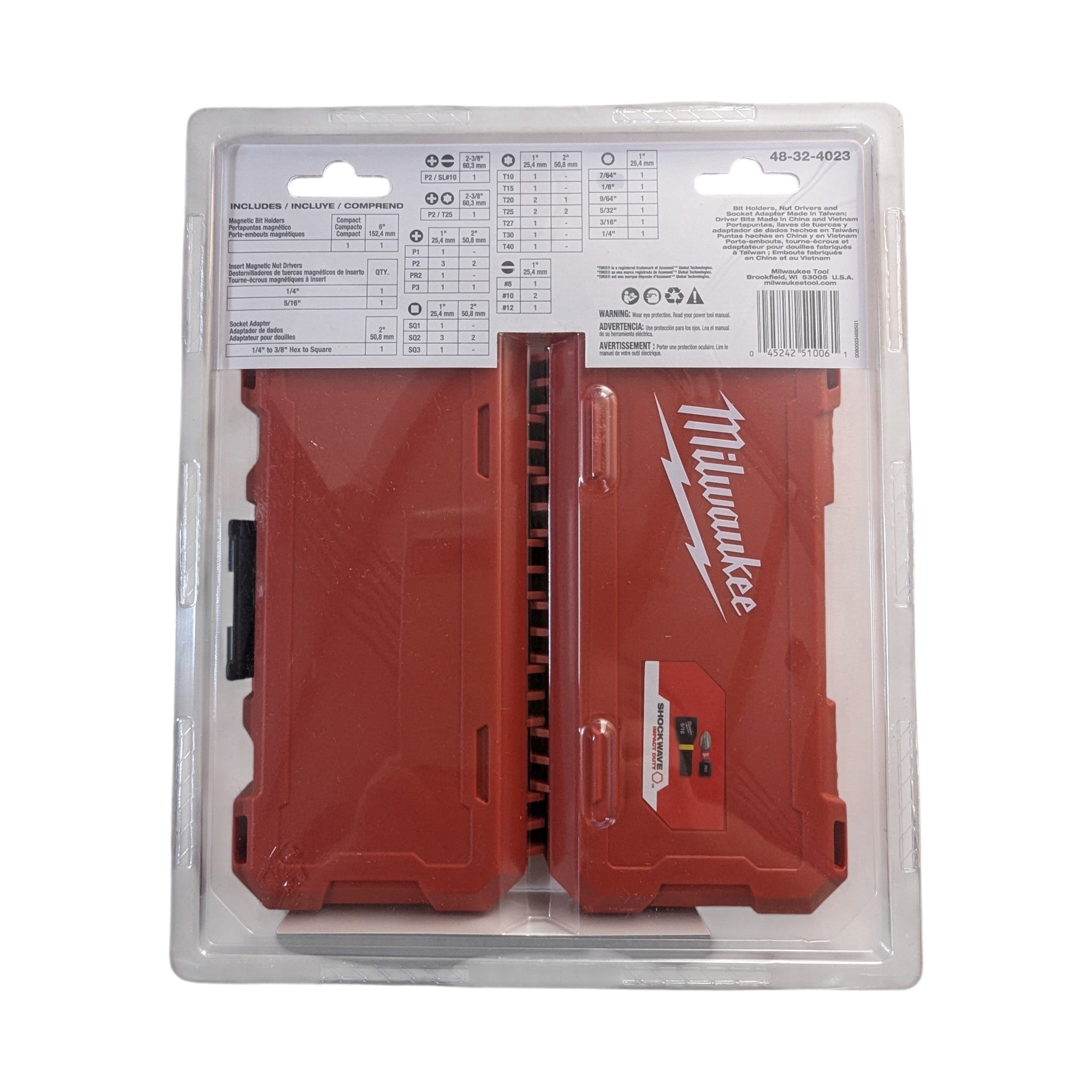 Milwaukee (48-32-4023) SHOCKWAVE Impact Duty Alloy Steel Screw Driver Bit Set (45-Piece)