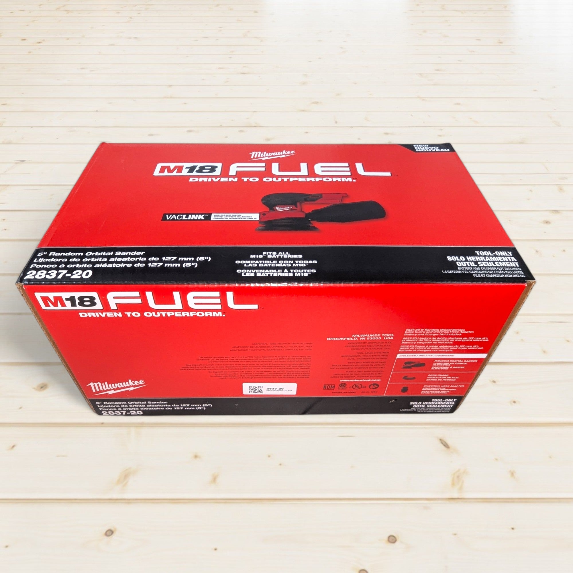 Milwaukee (2837-20) M18 18V Lithium-Ion Brushless Cordless FUEL 5 in. Random Orbit Sander (Tool-Only)