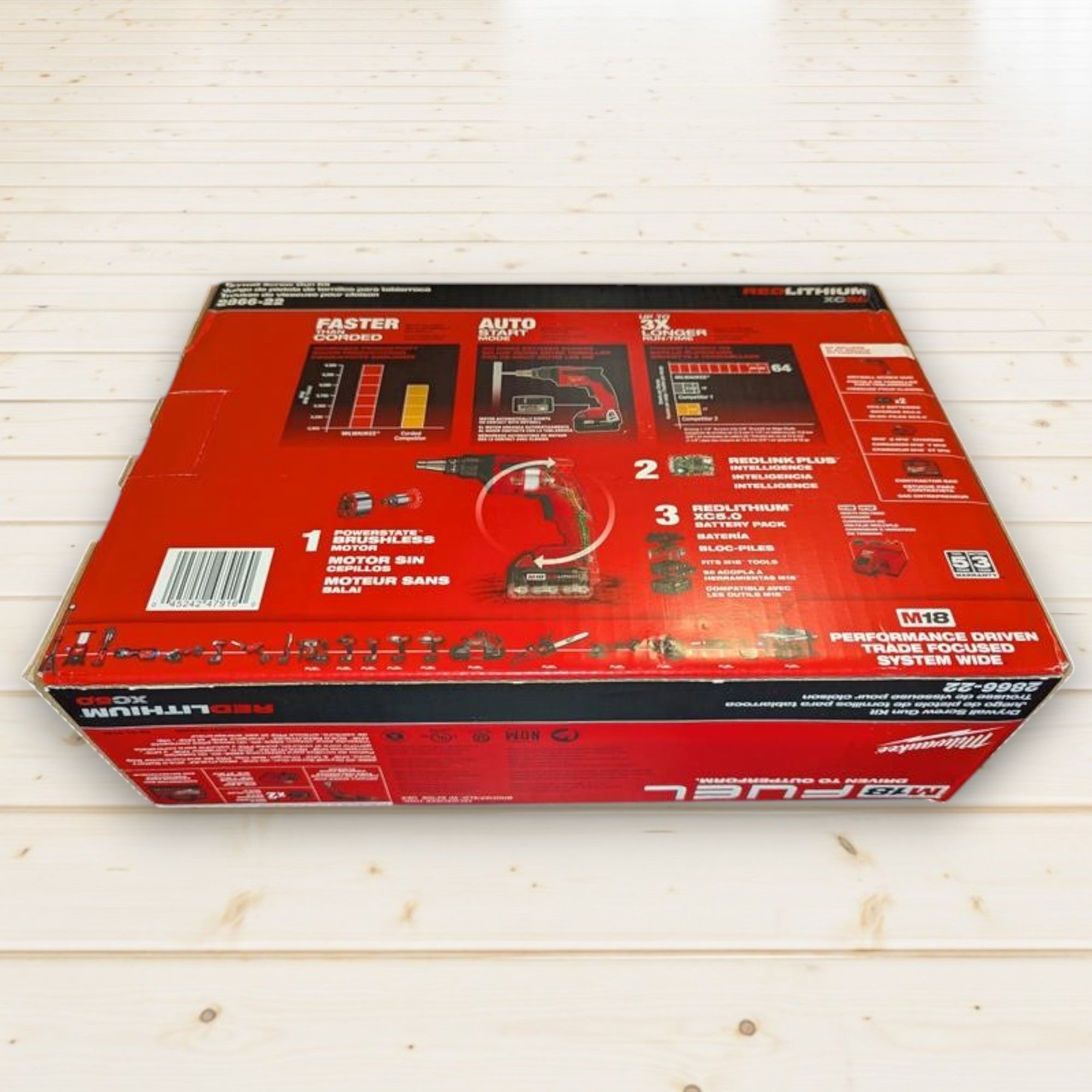 Milwaukee (2866-22) M18 FUEL 18V Lithium-Ion Brushless Cordless Drywall Screw Gun Kit with (2) 5.0Ah Batteries, Charger and Tool Bag