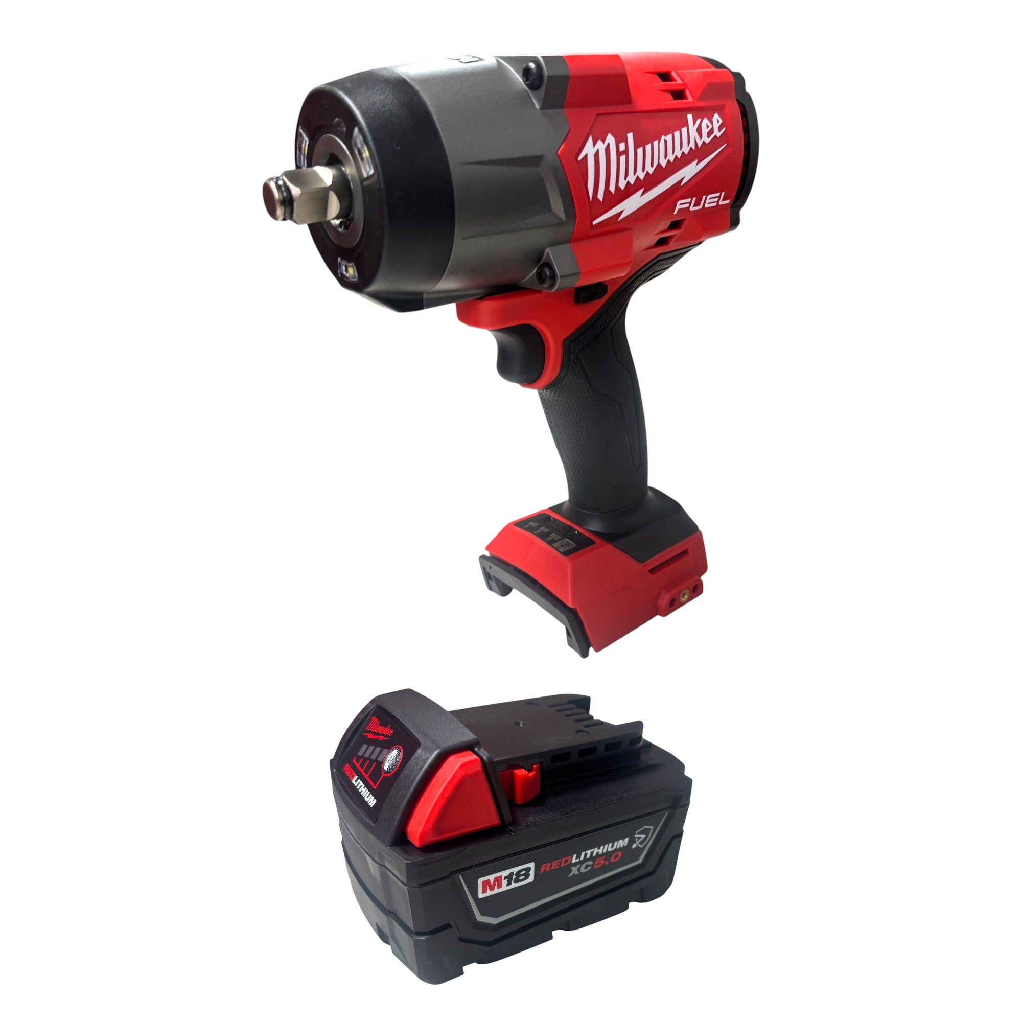 Milwaukee (2967-21B)  M18 FUEL 18V Lithium-Ion Brushless Cordless 1/2 in. Impact Wrench w/Friction Ring Kit w/One 5.0 Ah Battery and Bag