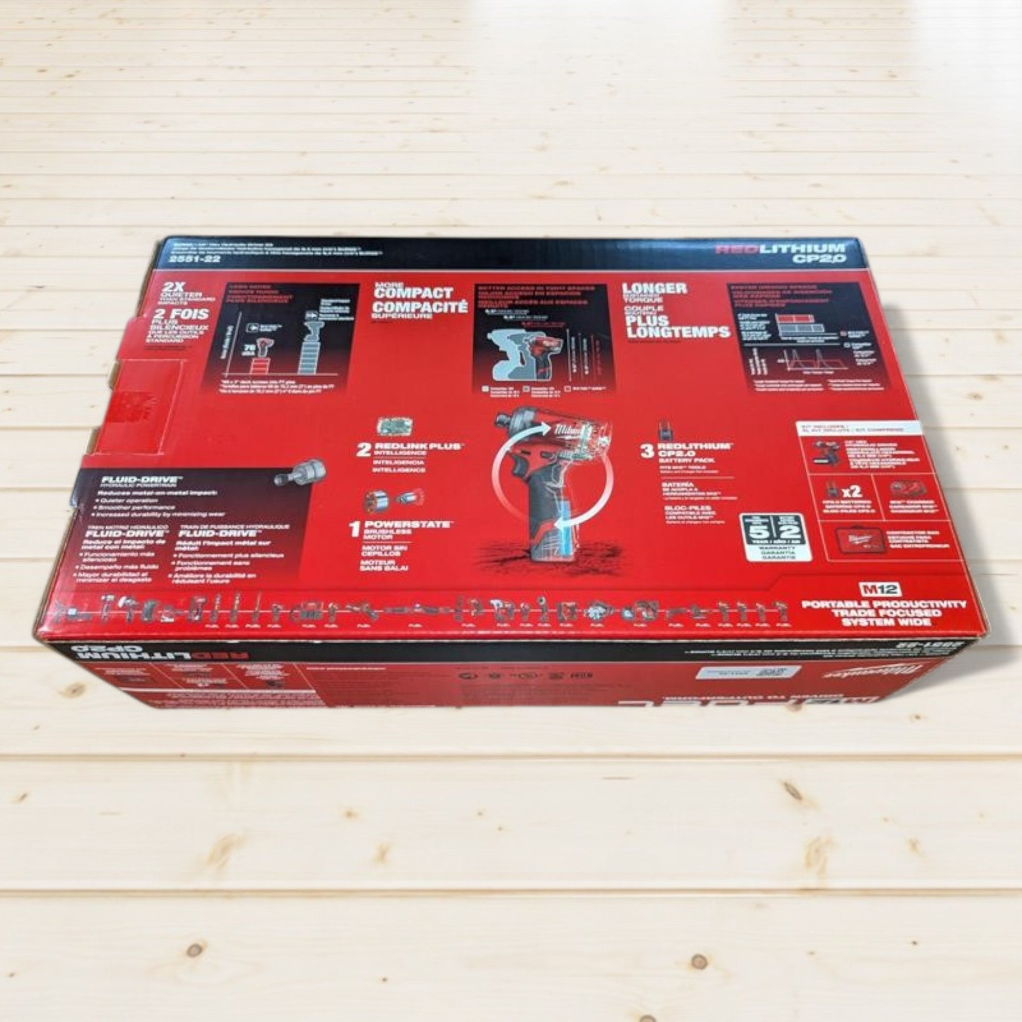 Milwaukee (2551-22) M12 FUEL SURGE 12V Lithium-Ion Brushless Cordless 1/4 in. Hex Impact Driver Compact Kit w/Two 2.0Ah Batteries, Bag