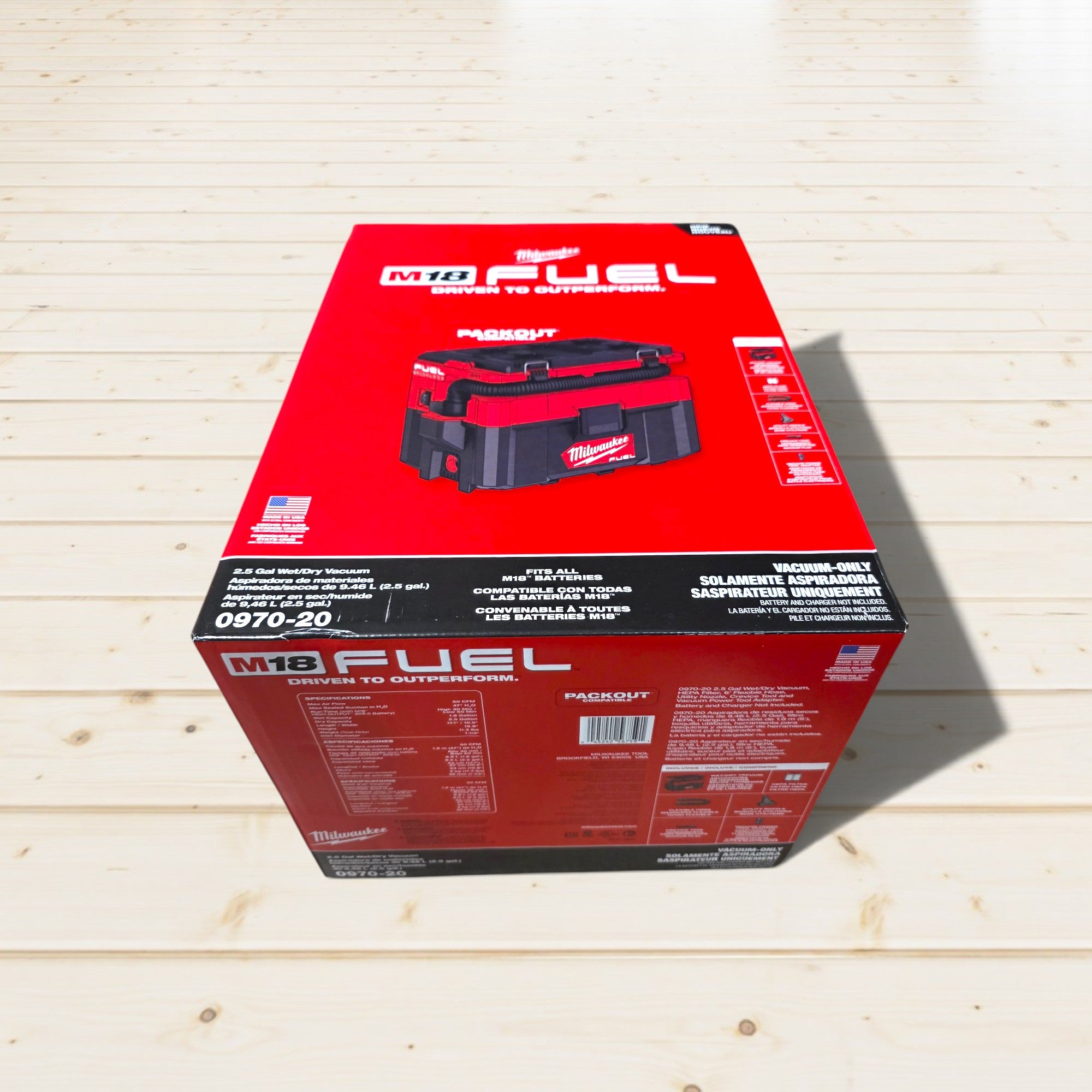 Milwaukee (0970-20) M18 FUEL PACKOUT 18-Volt Lithium-Ion Cordless 2.5 Gal. Wet/Dry Vacuum (Vacuum-Only)