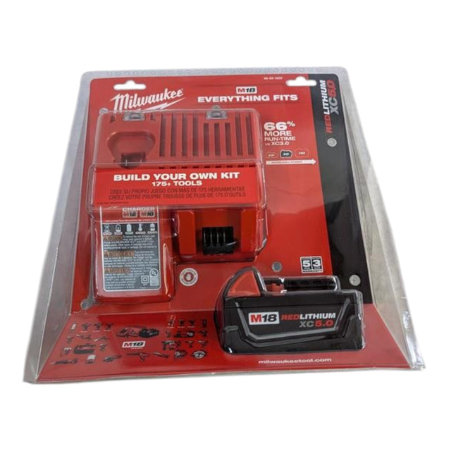 Milwaukee M18 18-Volt Lithium-Ion XC Starter Kit with One 5.0Ah Battery and Charger 48-59-1850