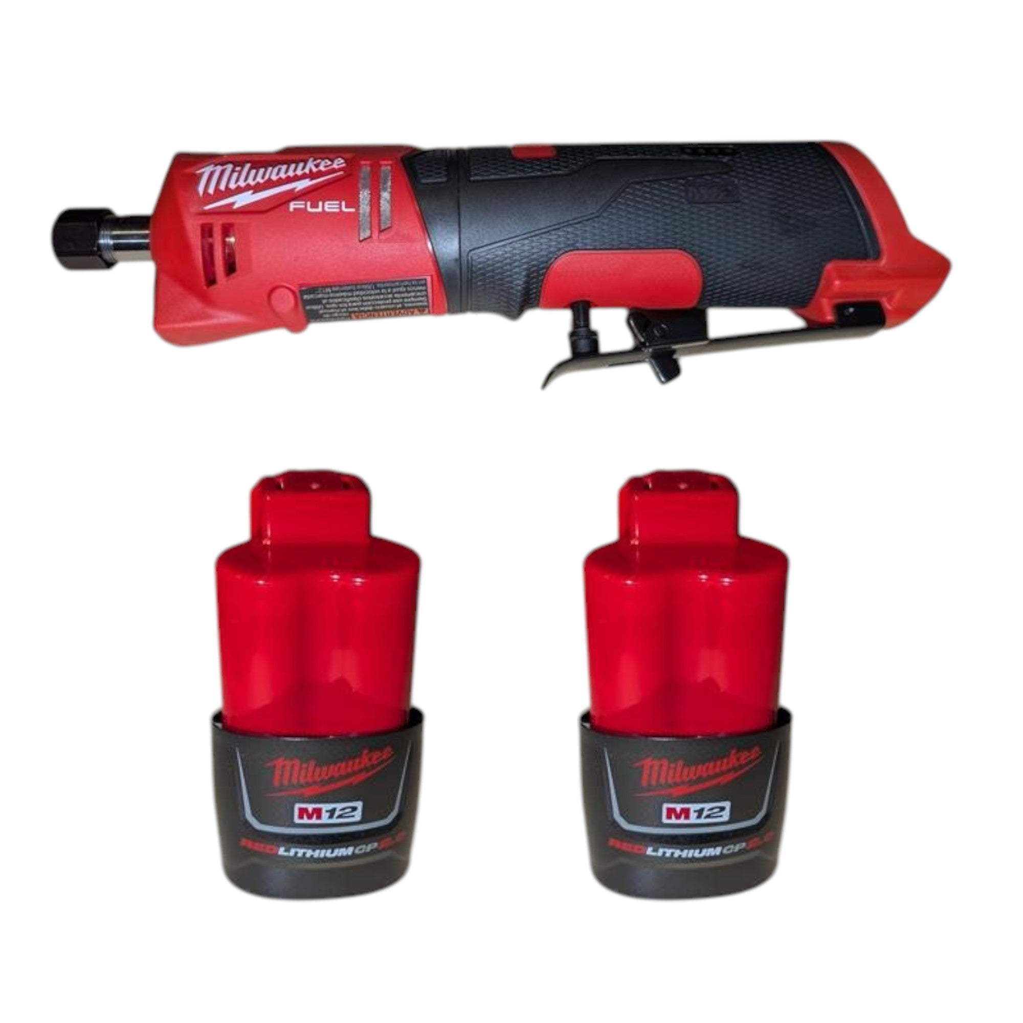 Milwaukee M12 FUEL 12V Lithium-Ion Brushless Cordless 1/4 in. Straight Die Grinder Kit with Two 2.0 Ah Batteries 2486-22