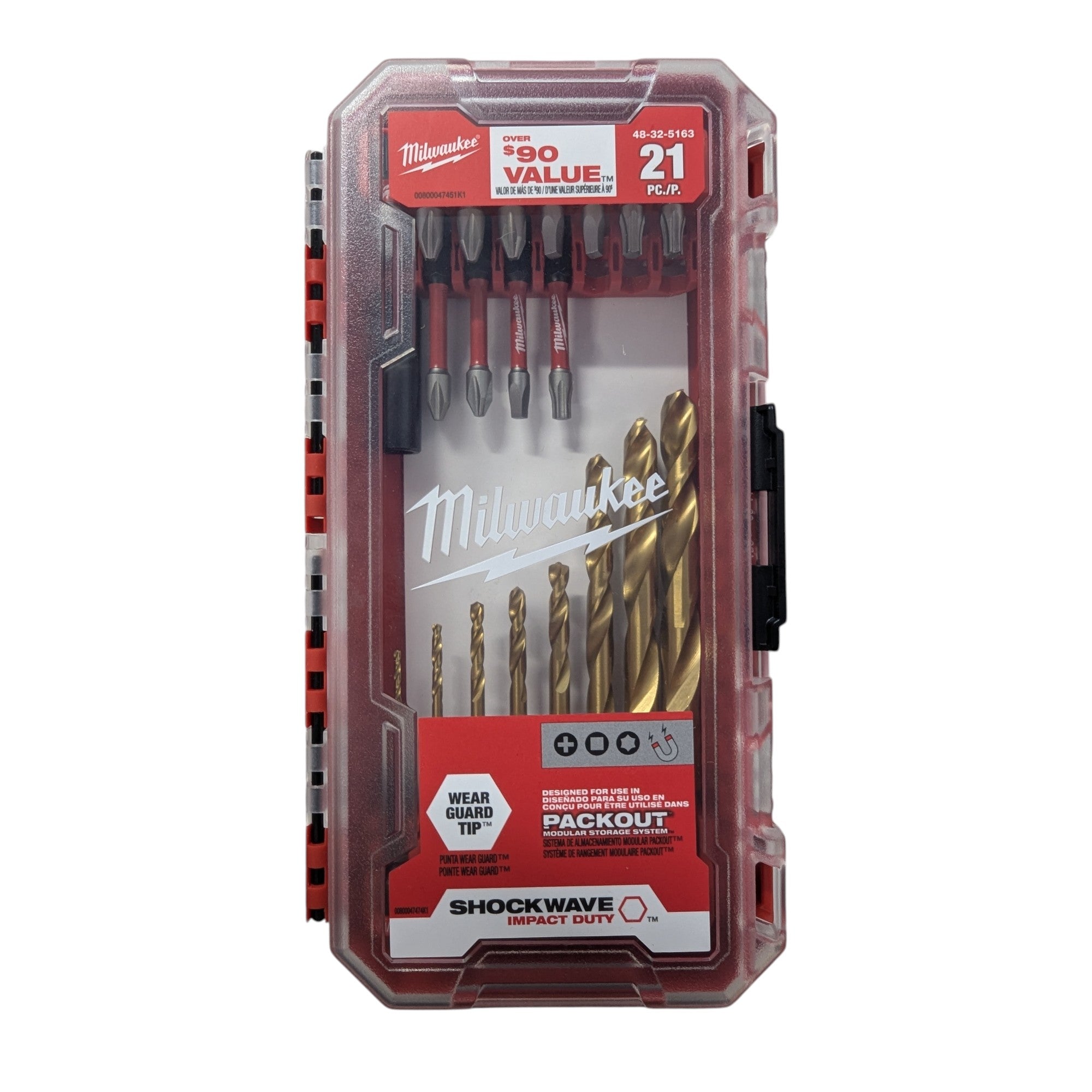 Milwaukee (48-32-5163) SHOCKWAVE Impact Duty Drill & Drive Set (21-Piece)