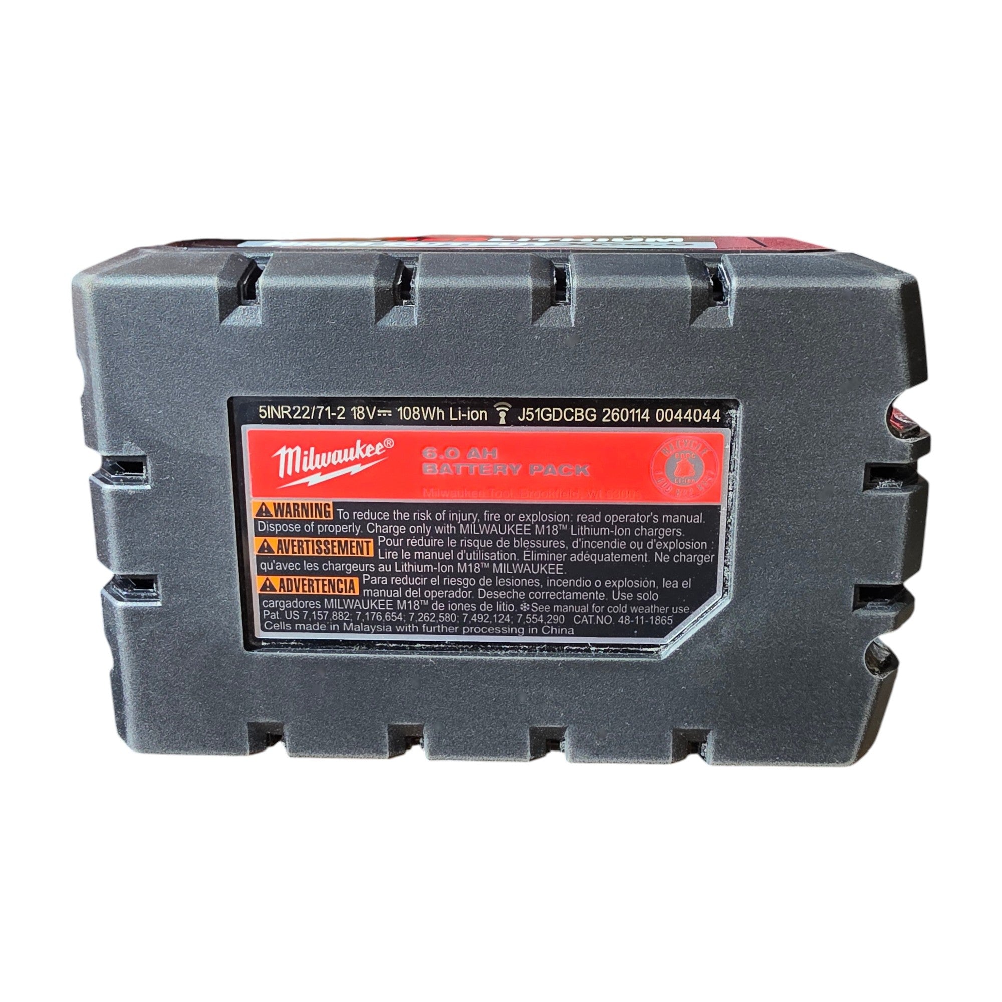 Milwaukee (48-11-1865) M18 18-Volt Lithium-Ion High Output Battery Pack 6.0Ah - genuine, brand new in secure, non-retail packaging