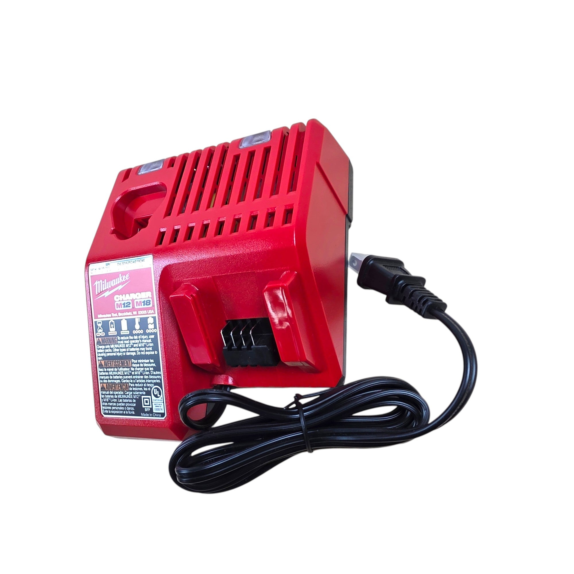 Milwaukee (48-59-1812) M12 and M18 12-Volt/18-Volt Lithium-Ion Multi-Voltage Battery Charger - genuine, brand new in secure, non-retail packaging