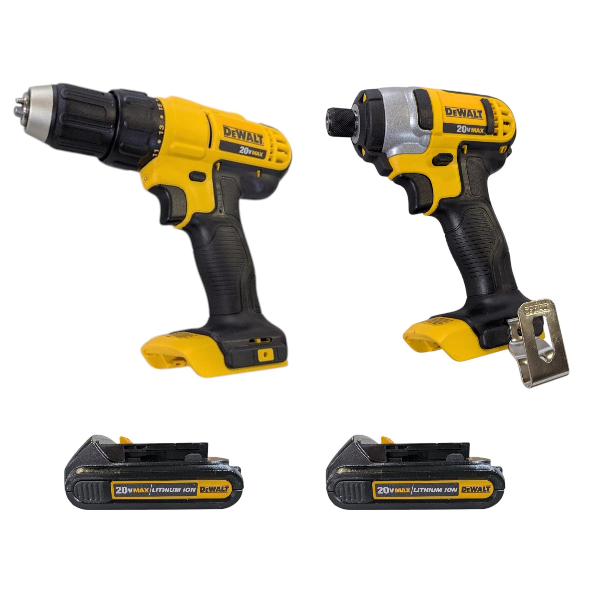 DEWALT 20V MAX Cordless Drill/Impact 2 Tool Combo Kit with (2) 20V 1.3Ah Batteries, Charger, and Bag DCK240C2