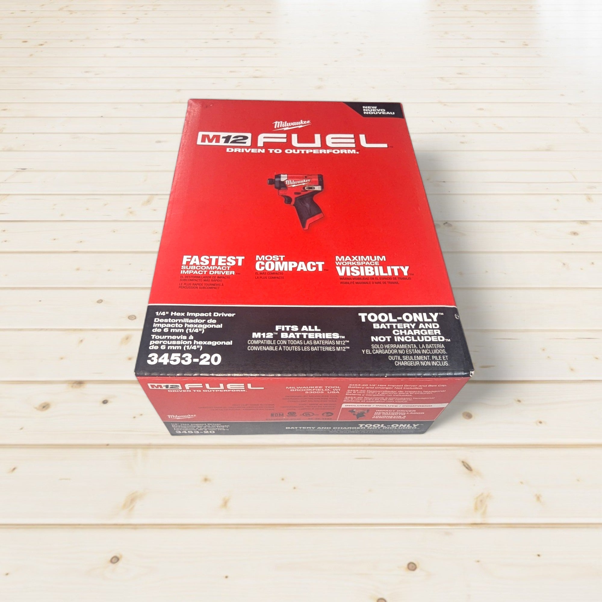 Milwaukee (3453-20) M12 FUEL 12V Lithium-Ion Brushless Cordless 1/4 in. Hex Impact Driver (Tool-Only)