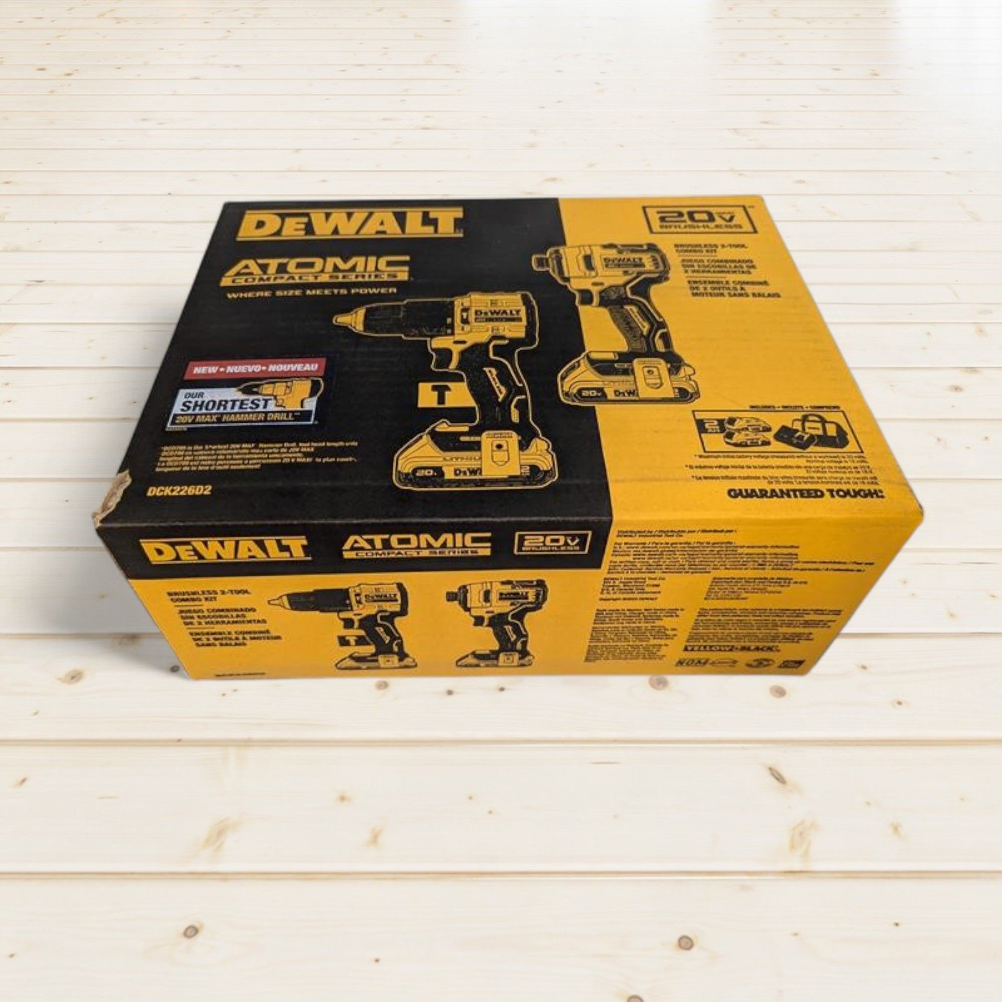 DEWALT (DCK226D2) ATOMIC 20-Volt MAX Lithium-Ion Cordless 2-Tool Combo Kit with (2) 2.0Ah Batteries, Charger and Bag
