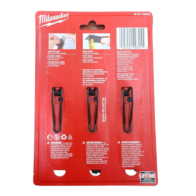 Milwaukee (48-22-1500PA) FASTBACK Compact Folding Utility Knife with General Purpose Blade (3-Pack)