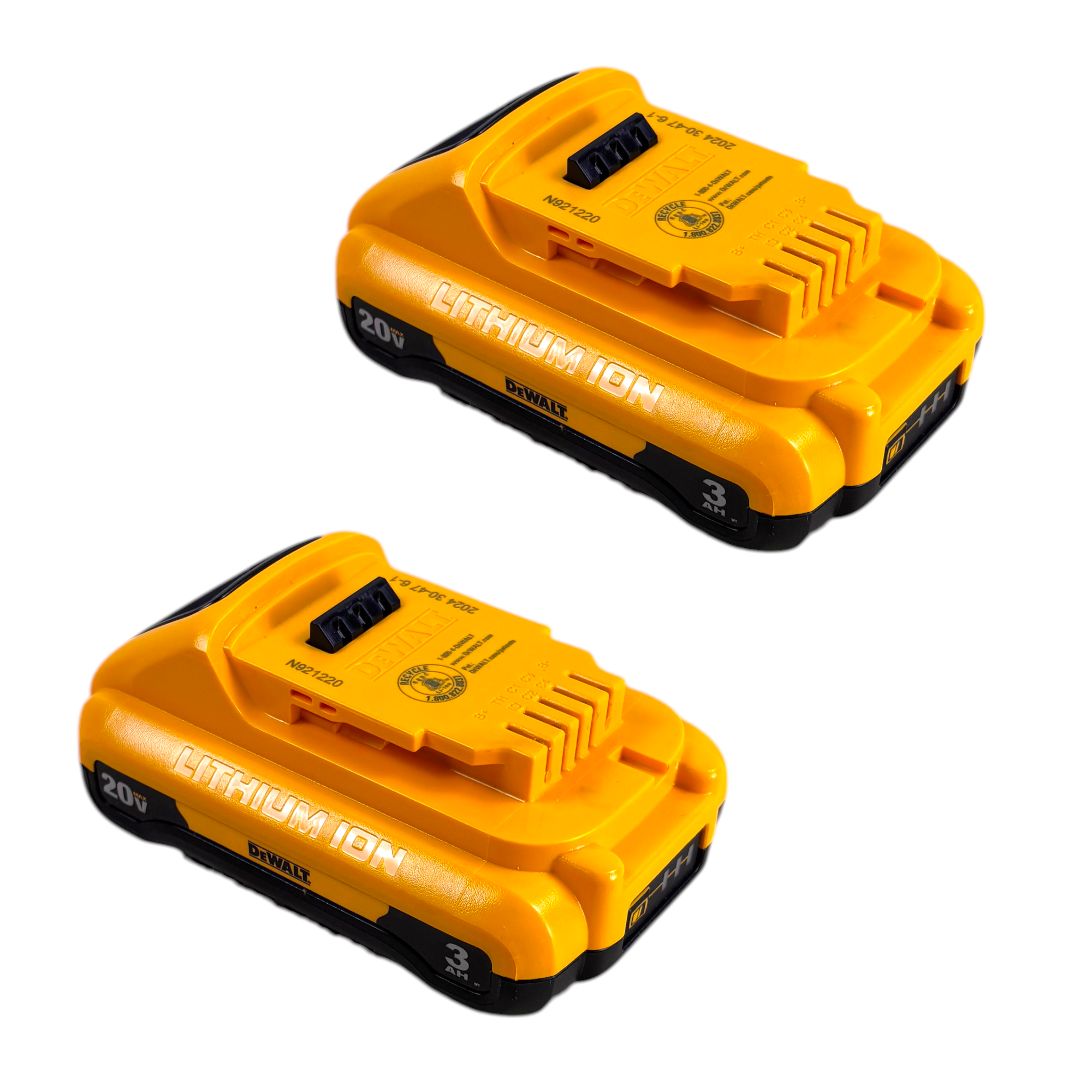 DEWALT (DCB230-2) 20V MAX Compact Lithium-Ion 3.0Ah Battery Pack (2 Pack)