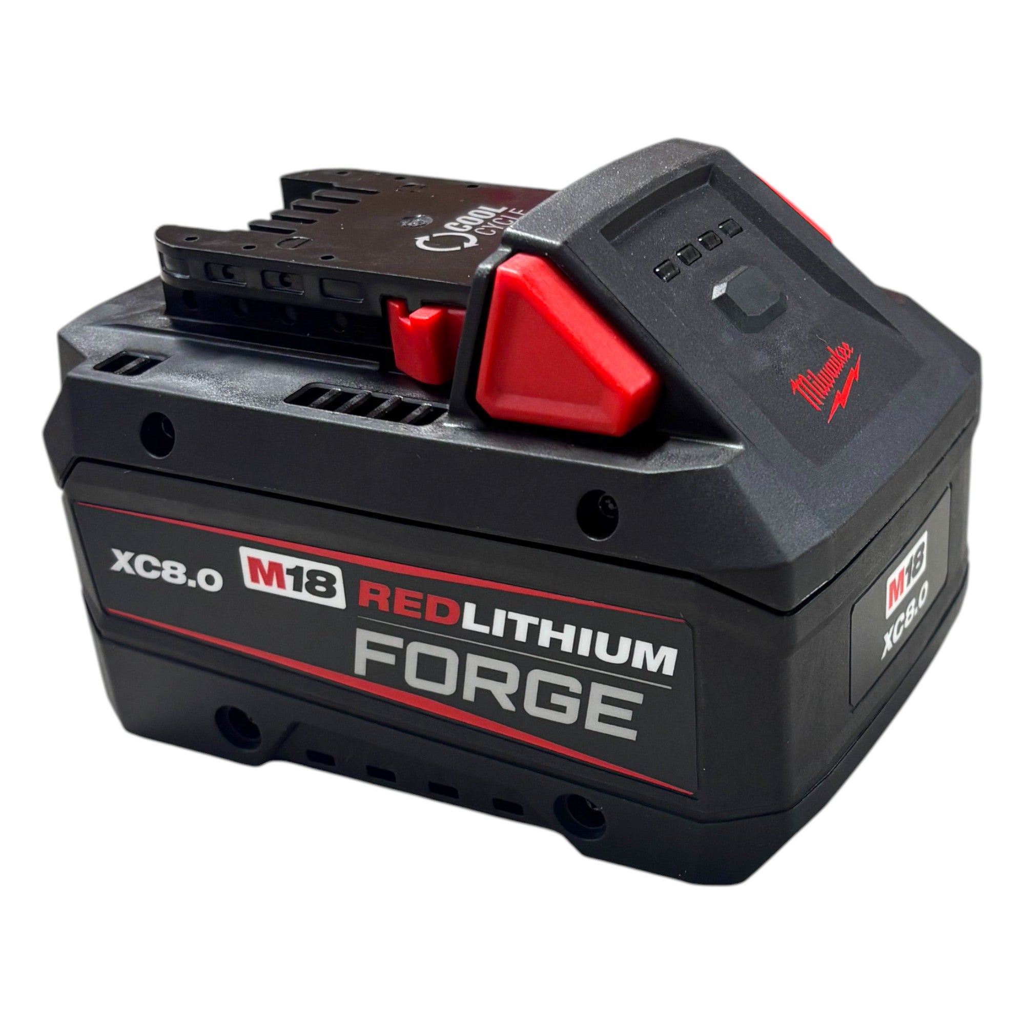 Milwaukee (48-59-1881SC) M18 18V Lithium-Ion REDLITHIUM FORGE 8.0 Ah Battery Pack with M18 18V Dual Bay Simultaneous Super Charger