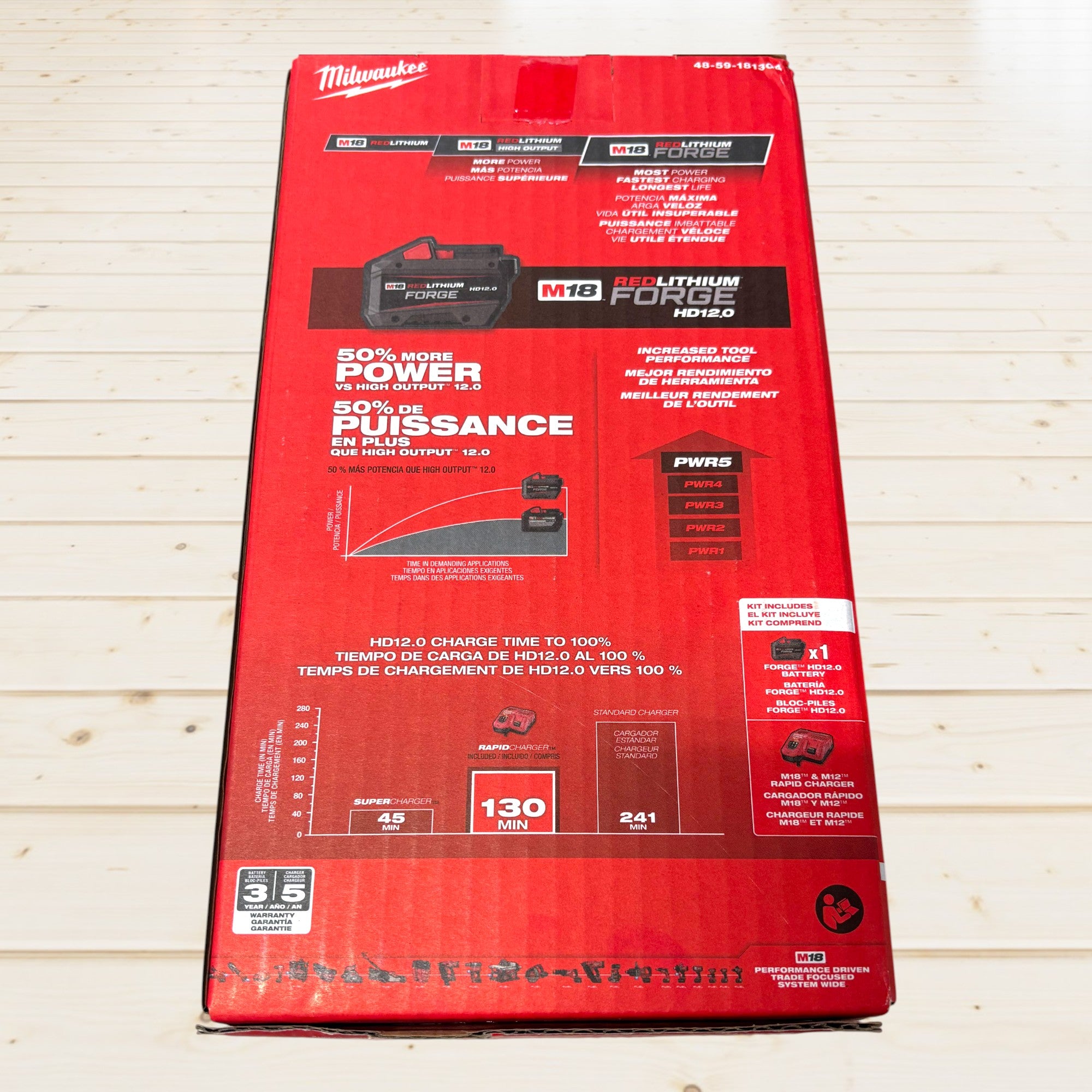 Milwaukee (48-59-1813GB)  M18 18-Volt Lithium-Ion REDLITHIUM FORGE Starter Kit with 12. 0Ah Battery and Charger