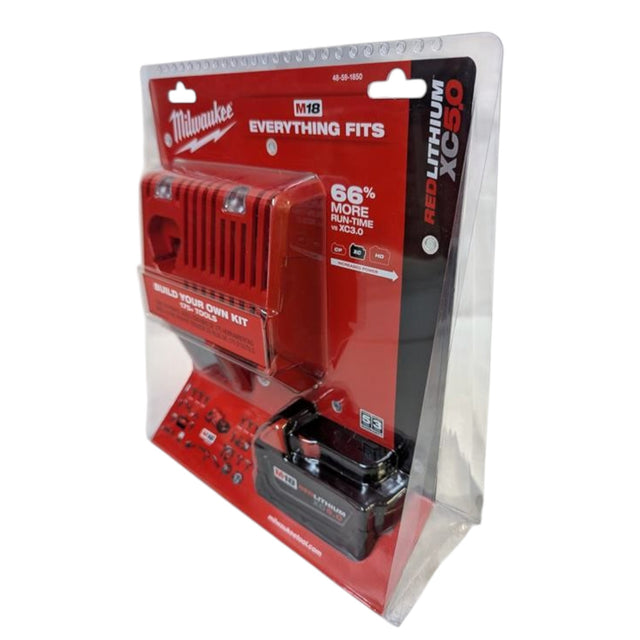 Milwaukee (48-59-1850) M18 18-Volt Lithium-Ion XC Starter Kit with One 5.0Ah Battery and Charger