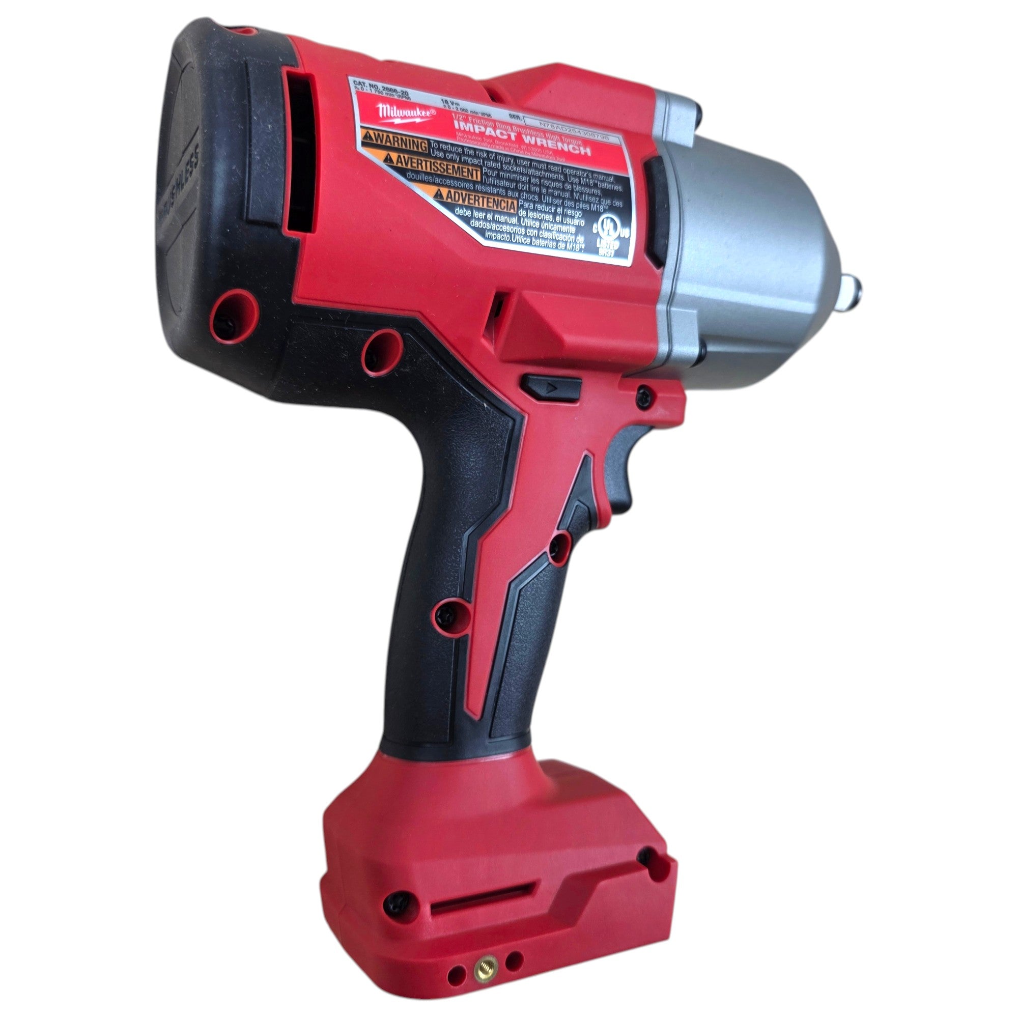 Milwaukee (2666-20) M18 18-Volt Lithium-Ion Brushless 1/2 in. High Torque Impact Wrench with Friction Ring - genuine, brand new in secure, non-retail packaging