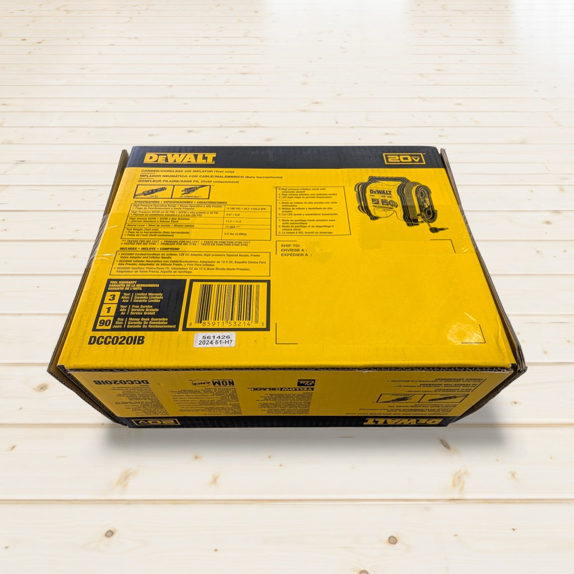 DEWALT (DCC020IB) 20V MAX Cordless Electric Portable Inflator (Tool Only)
