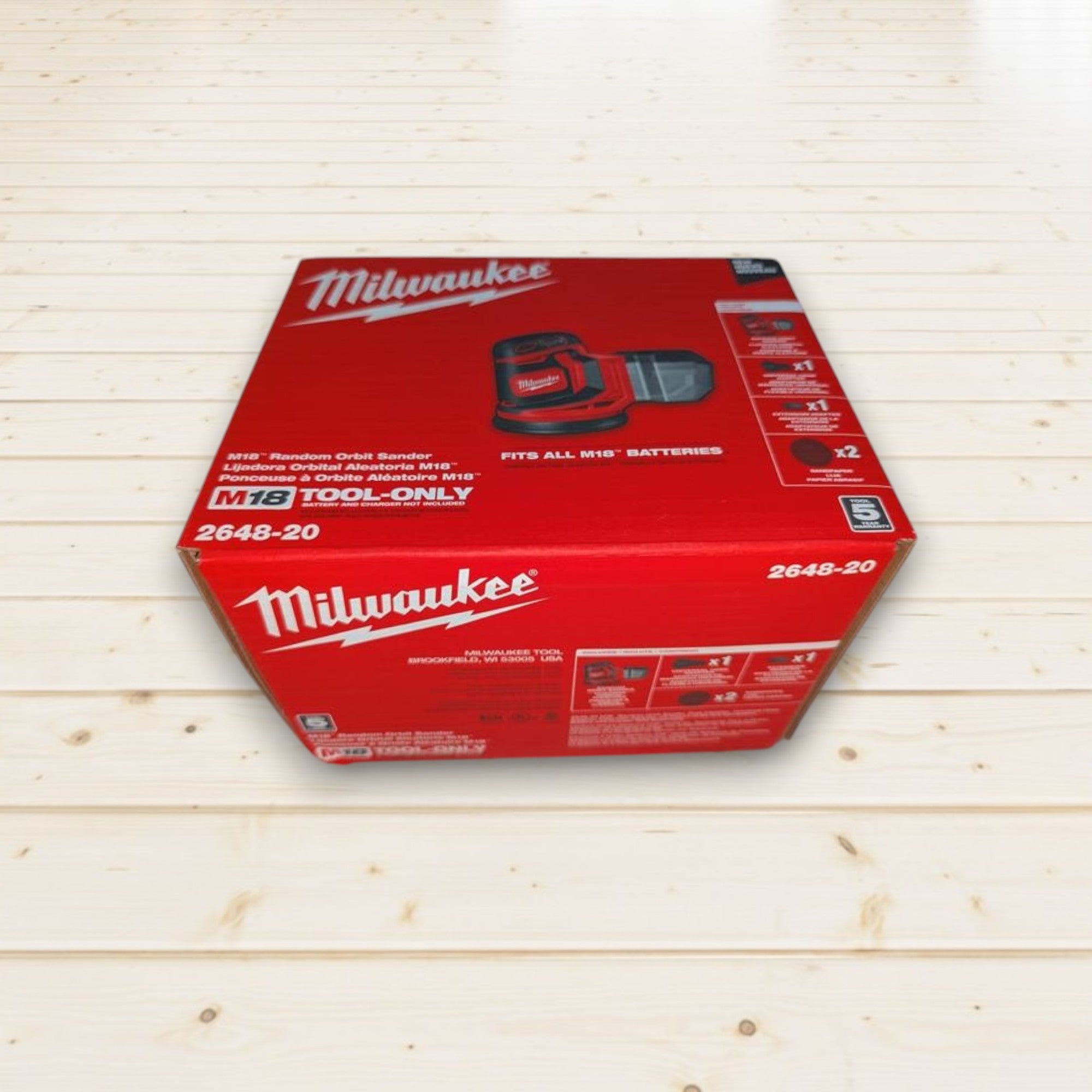 Milwaukee (2648-20) M18 18V Lithium-Ion Cordless 5 in. Random Orbit Sander (Tool-Only)