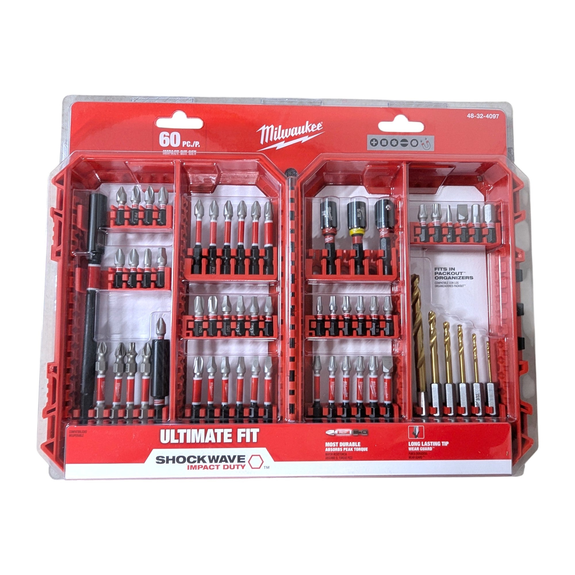Milwaukee (48-32-4097) SHOCKWAVE Impact Duty Alloy Steel Screw Driver Bit Set (60-Piece)