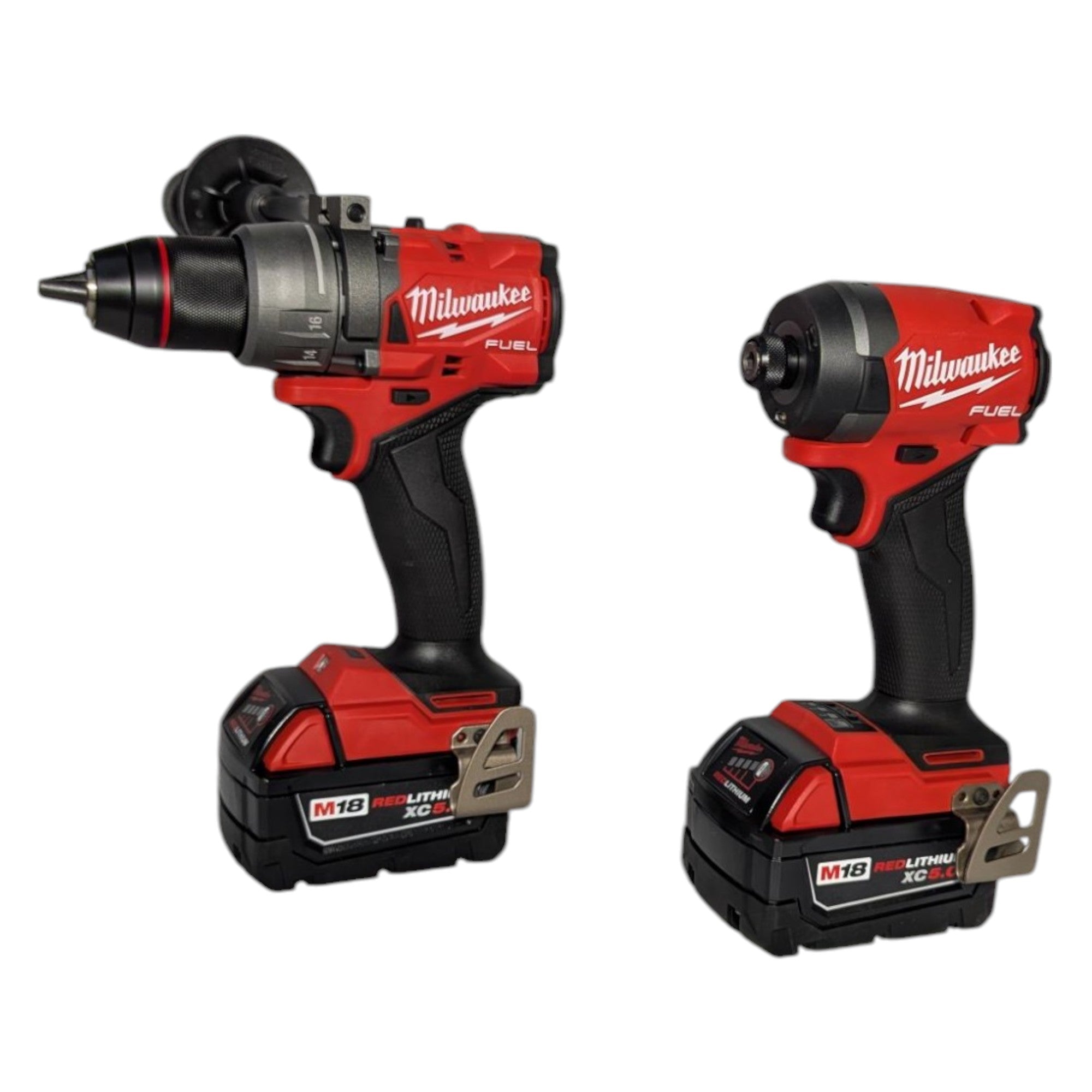 Milwaukee (3697-22) M18 FUEL 18V Lithium-Ion Brushless Cordless Hammer Drill and Impact Driver Combo Kit (2-Tool) with 2 Batteries