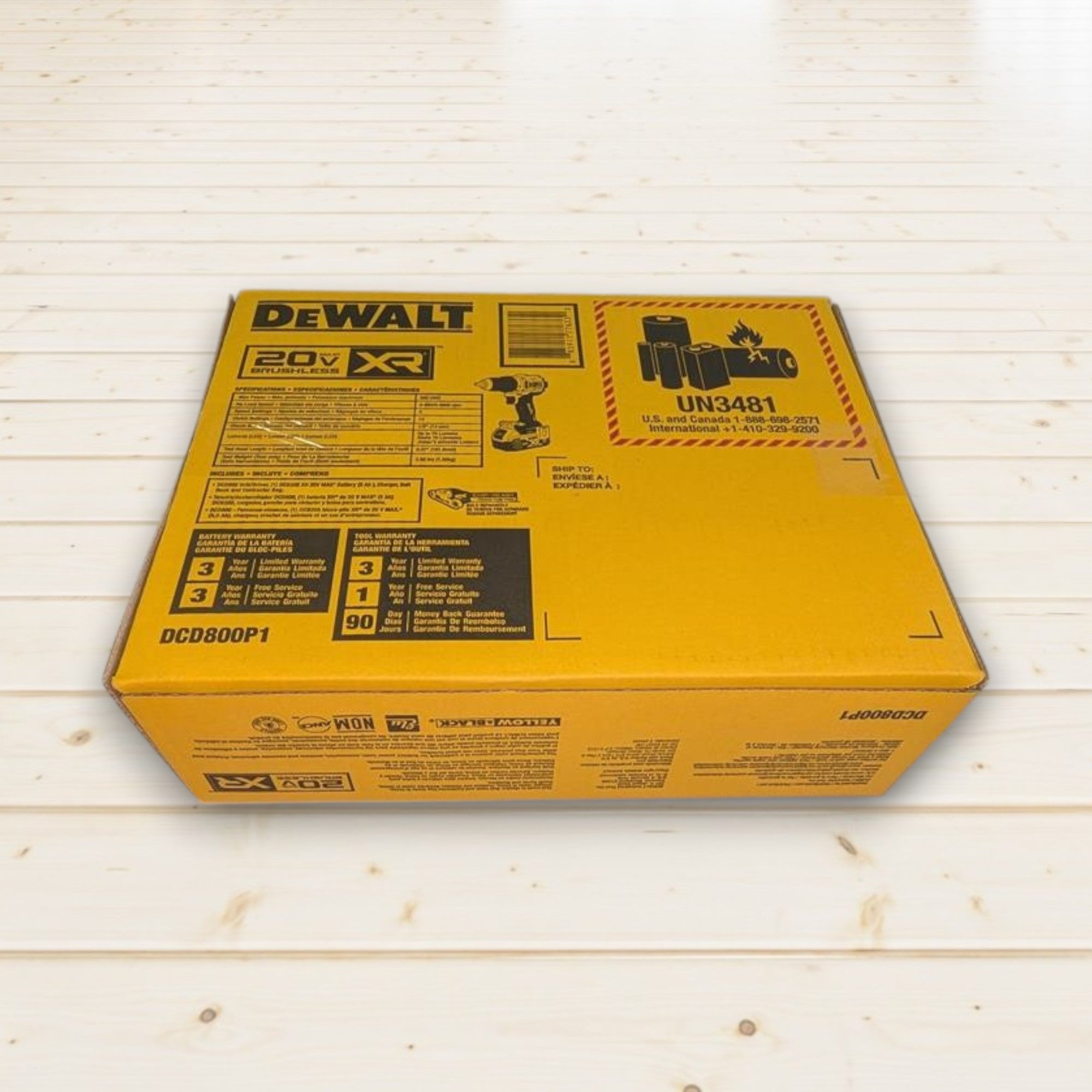 DEWALT (DCD800P1) 20V MAX XR Lithium-Ion Cordless Compact 1/2 in. Drill/Driver Kit, 20V MAX 5.0Ah Battery, and Charger