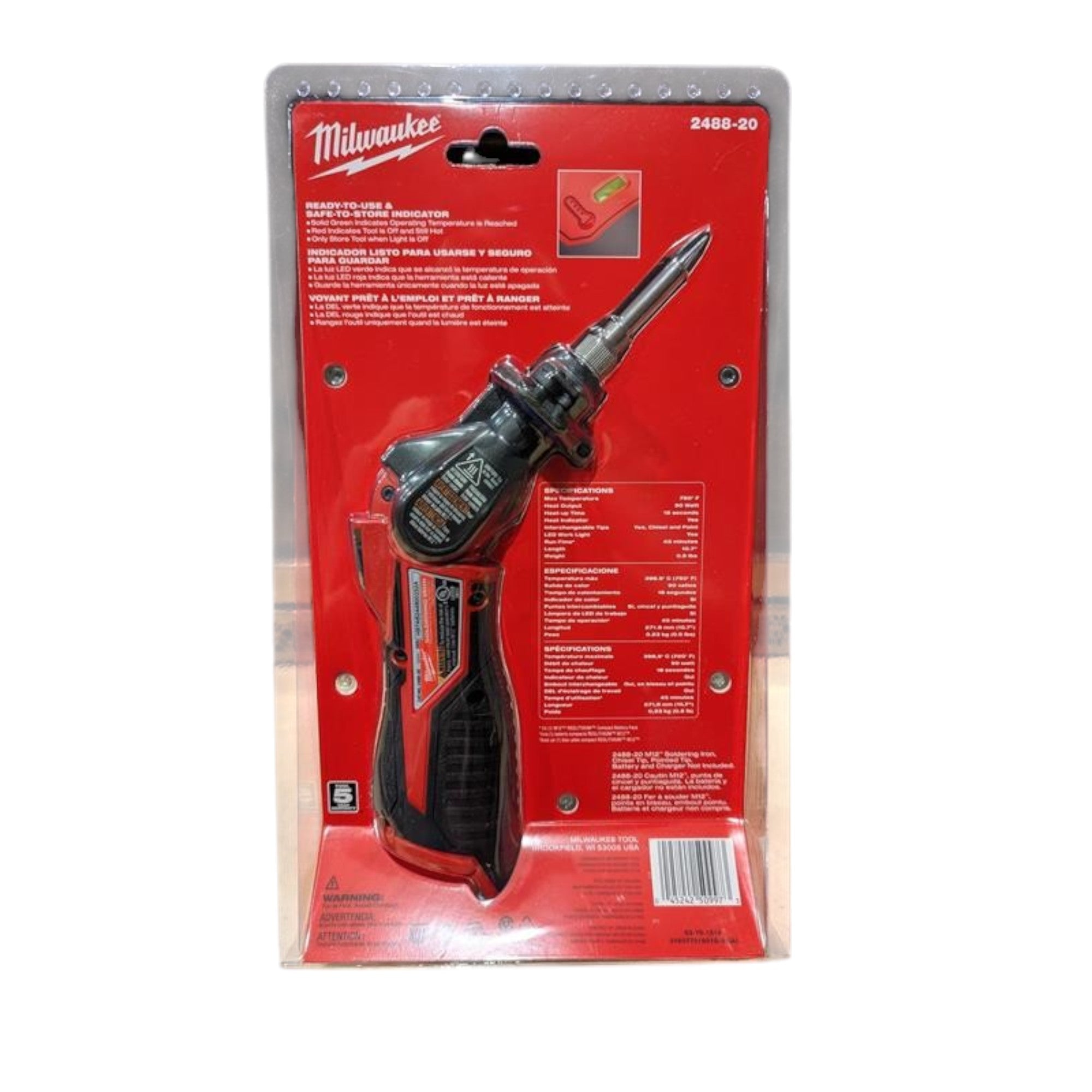 Milwaukee (2488-20) M12 12-Volt Lithium-Ion Cordless Soldering Iron (Tool-Only)