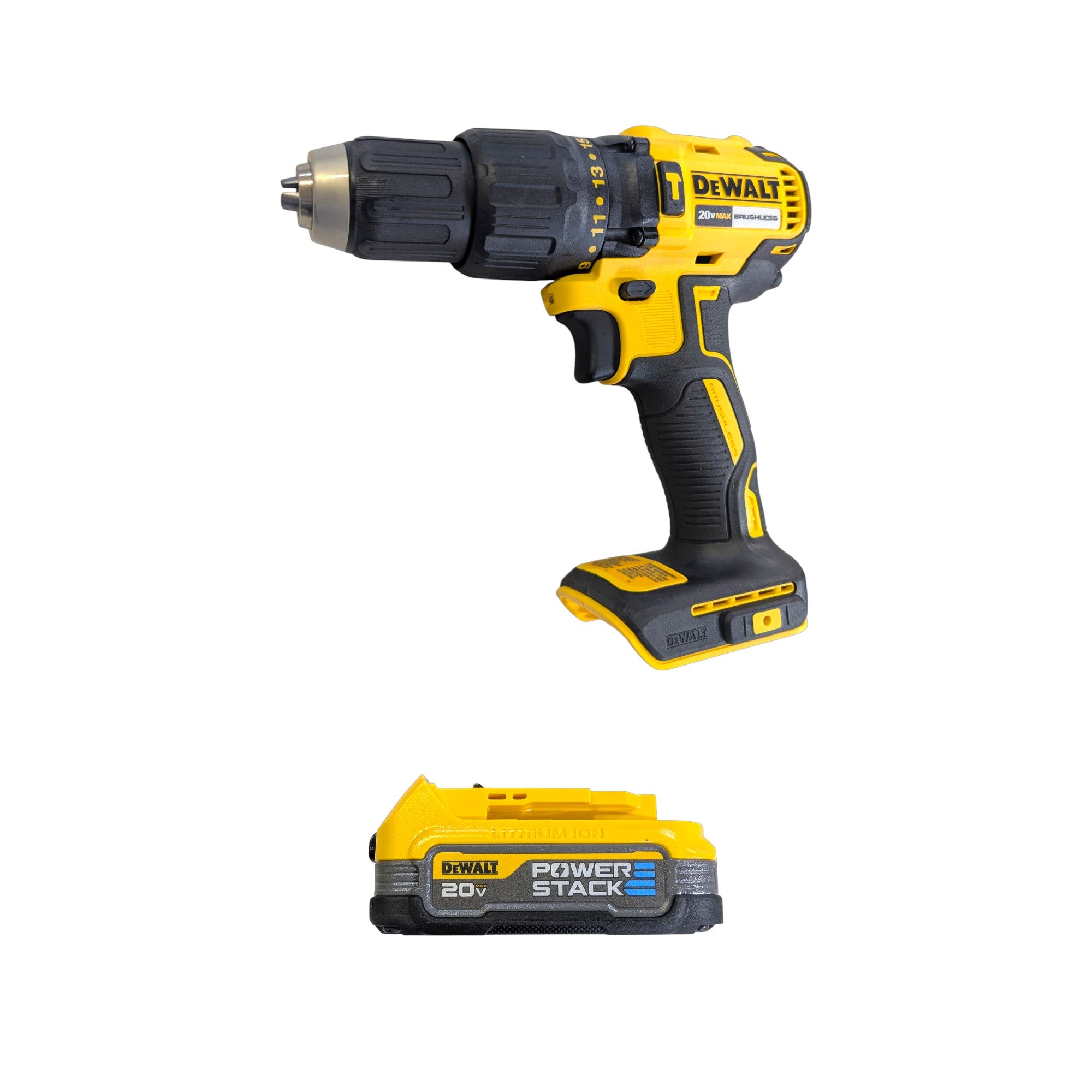 DeWalt (DCD778E1)  POWERSTACK 1/2-in 20-volt max 1.7 -Amp Variable Speed Brushless Cordless Hammer Drill 1 -Batteries