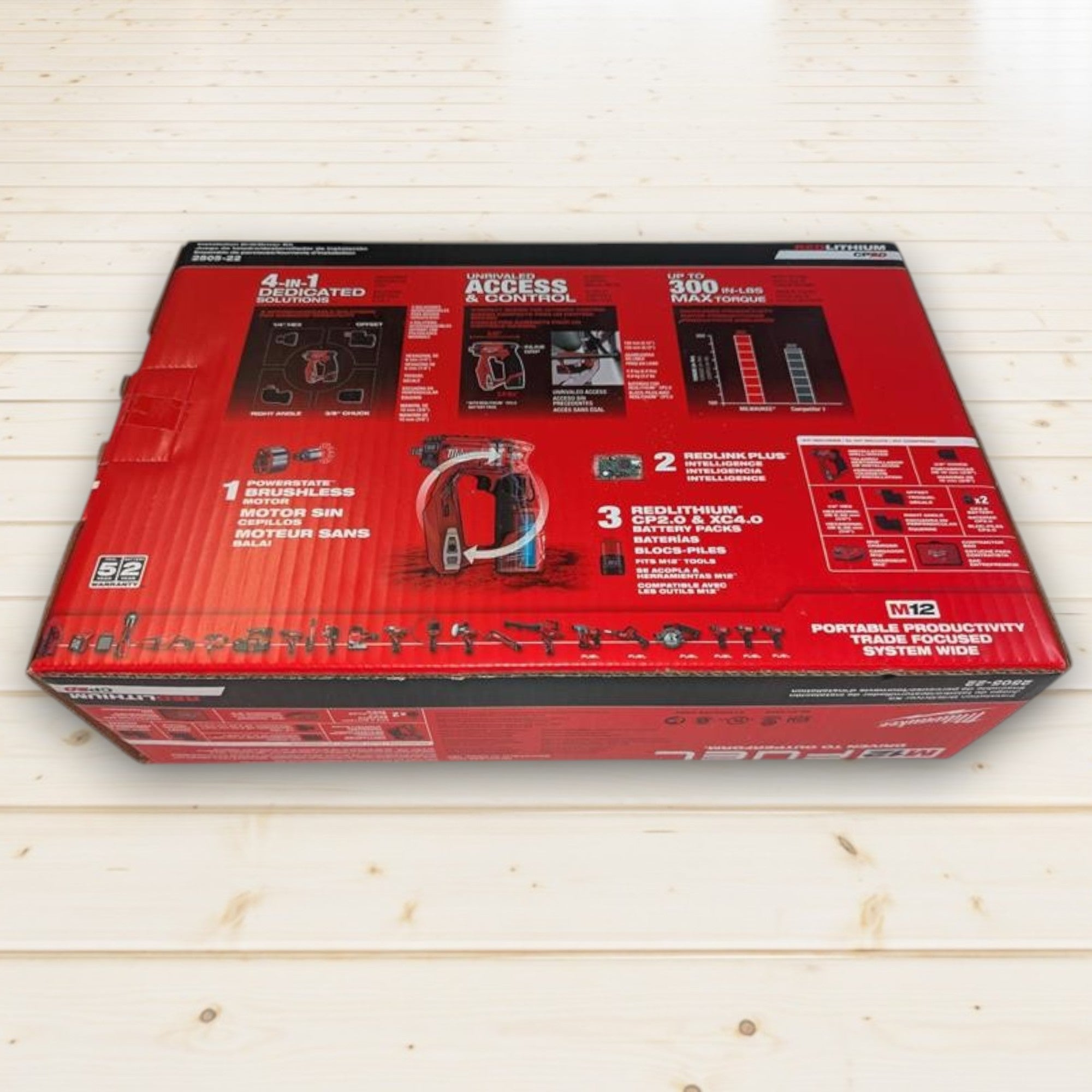 Milwaukee (2505-22)  M12 FUEL 12V Lithium-Ion Brushless Cordless 4-in-1 Installation 3/8 in. Drill Driver Kit with 4-Tool Heads