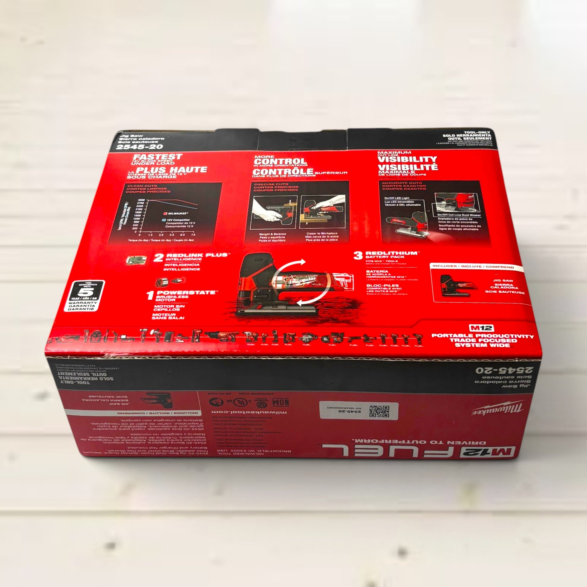 Milwaukee (2545-20) M12 12V Fuel Lithium-Ion Cordless Jig Saw (Tool-Only)
