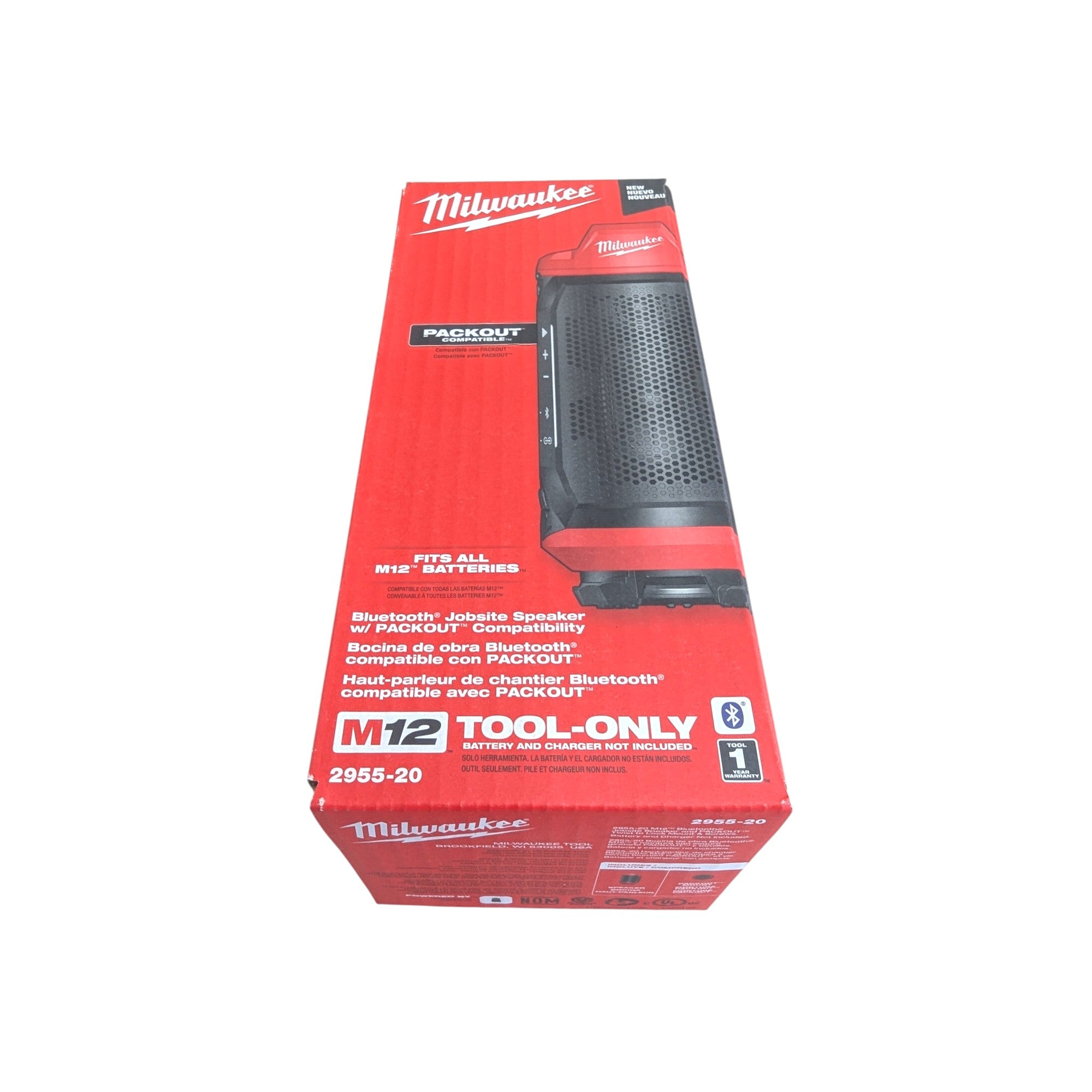 Milwaukee (2955-20)  M12 12-Volt Lithium-Ion Cordless Bluetooth Jobsite Speaker with PACKOUT Compatibility