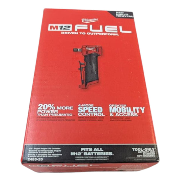 Milwaukee M12 FUEL 12V Lithium-Ion Brushless Cordless 1/4 in. Right Angle Die Grinder (Tool-Only) 2485-20